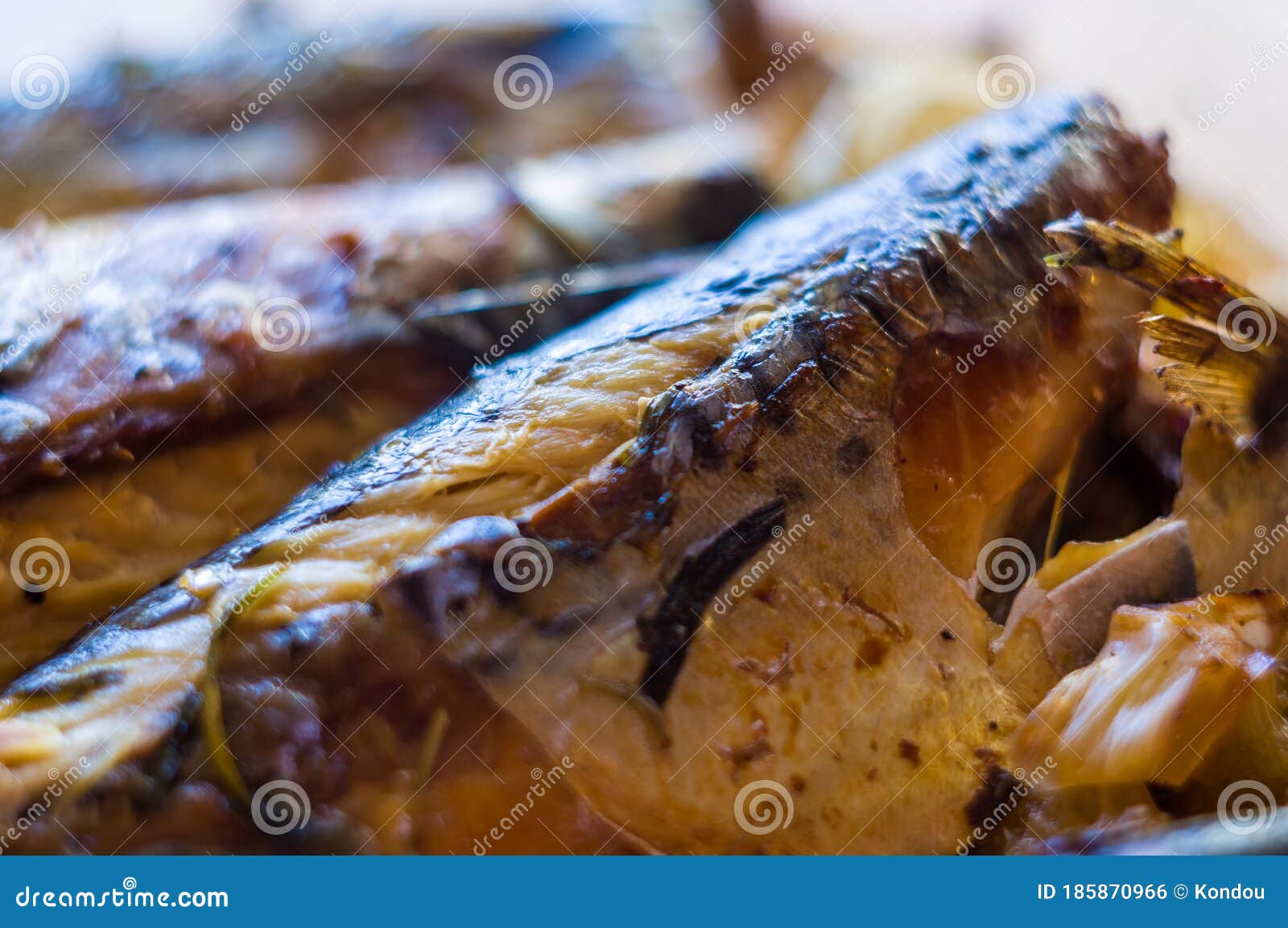 Mackerel Baked in the Oven, Home Dish, Closeup Stock Photo Image of prepared, healthy 185870966