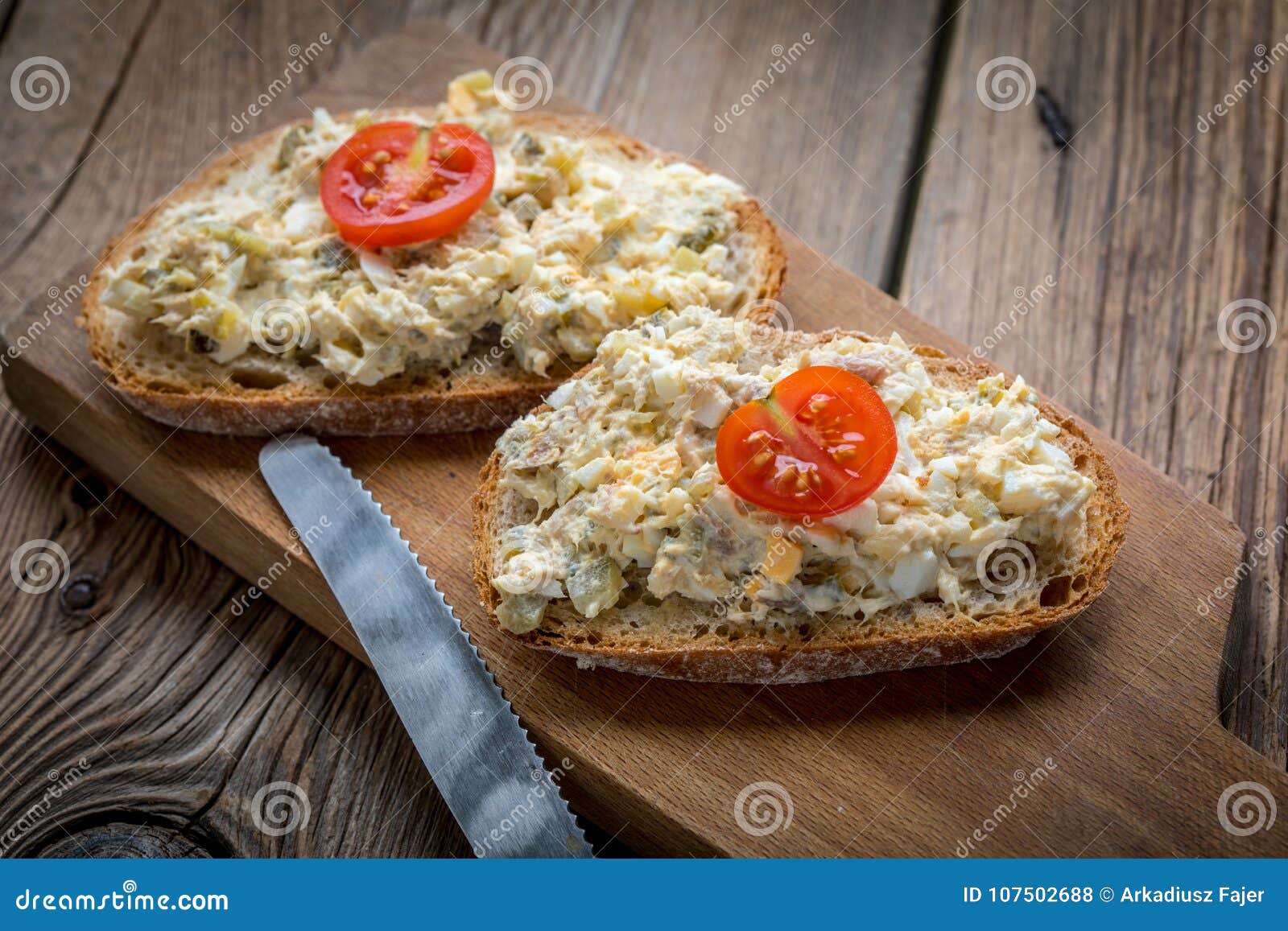 Mackerel fish paste. stock photo. Image of wooden, breakfast 107502688