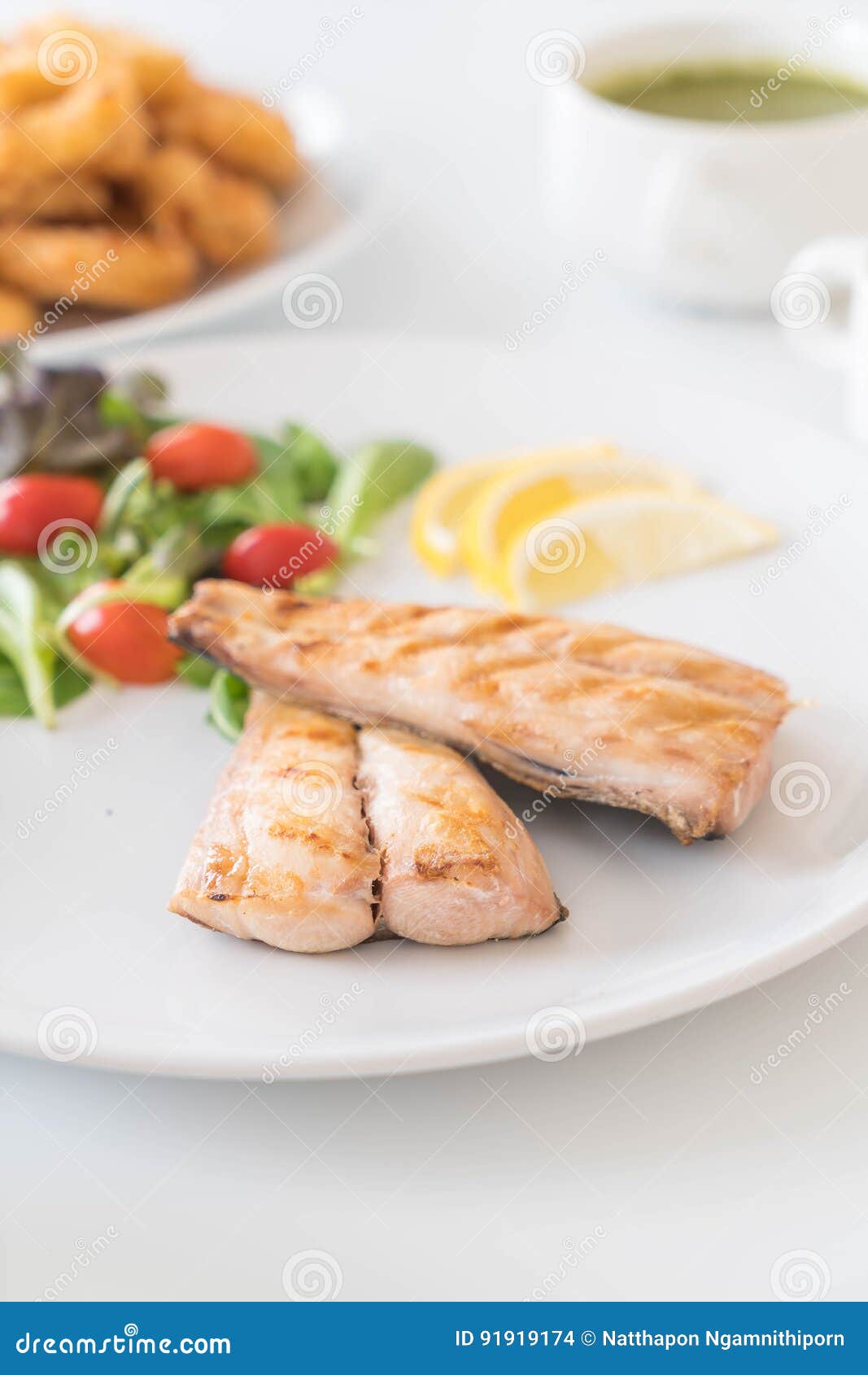 Mackerel fish steak stock photo. Image of gourmet, dinner 91919174