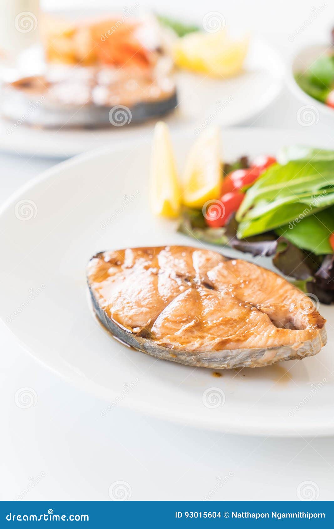 Mackerel fish steak stock photo. Image of salad, nutrition 93015604