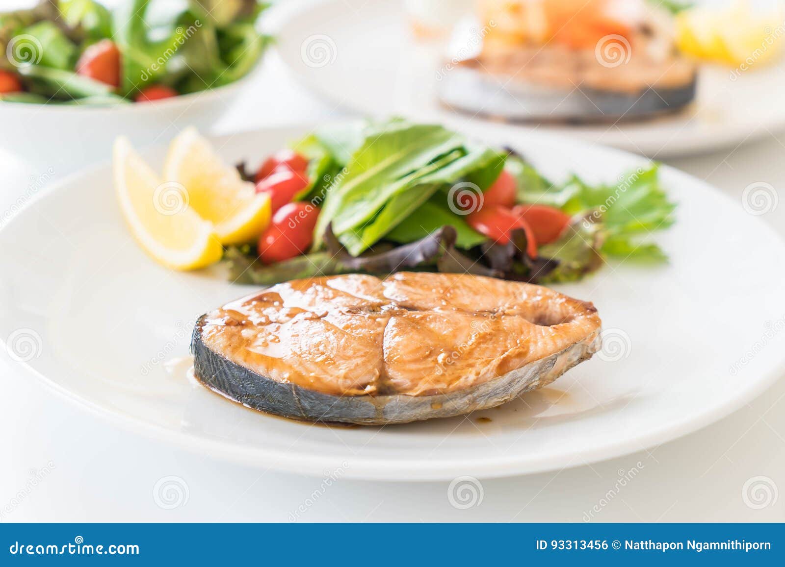 Mackerel fish steak stock photo. Image of grill, isolated 93313456