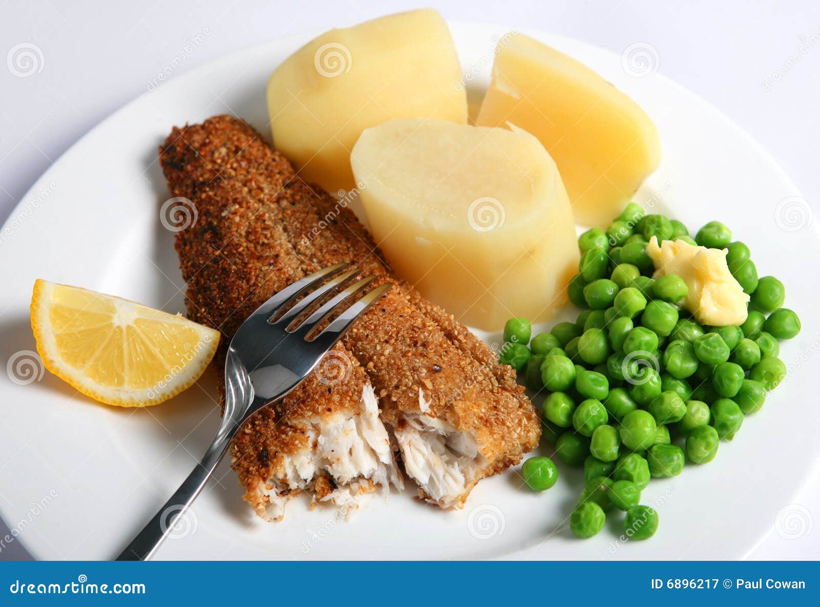 Mackerel in oatmeal meal stock image. Image of potato 6896217