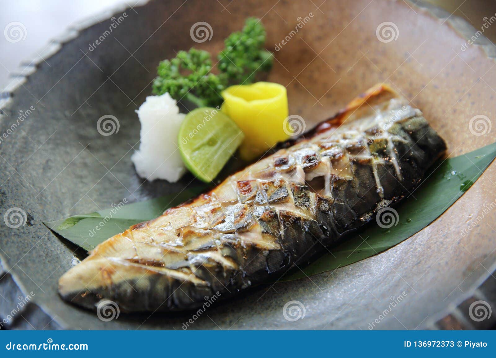Mackerel with Rice Japanese Style Food Stock Image Image of healthy