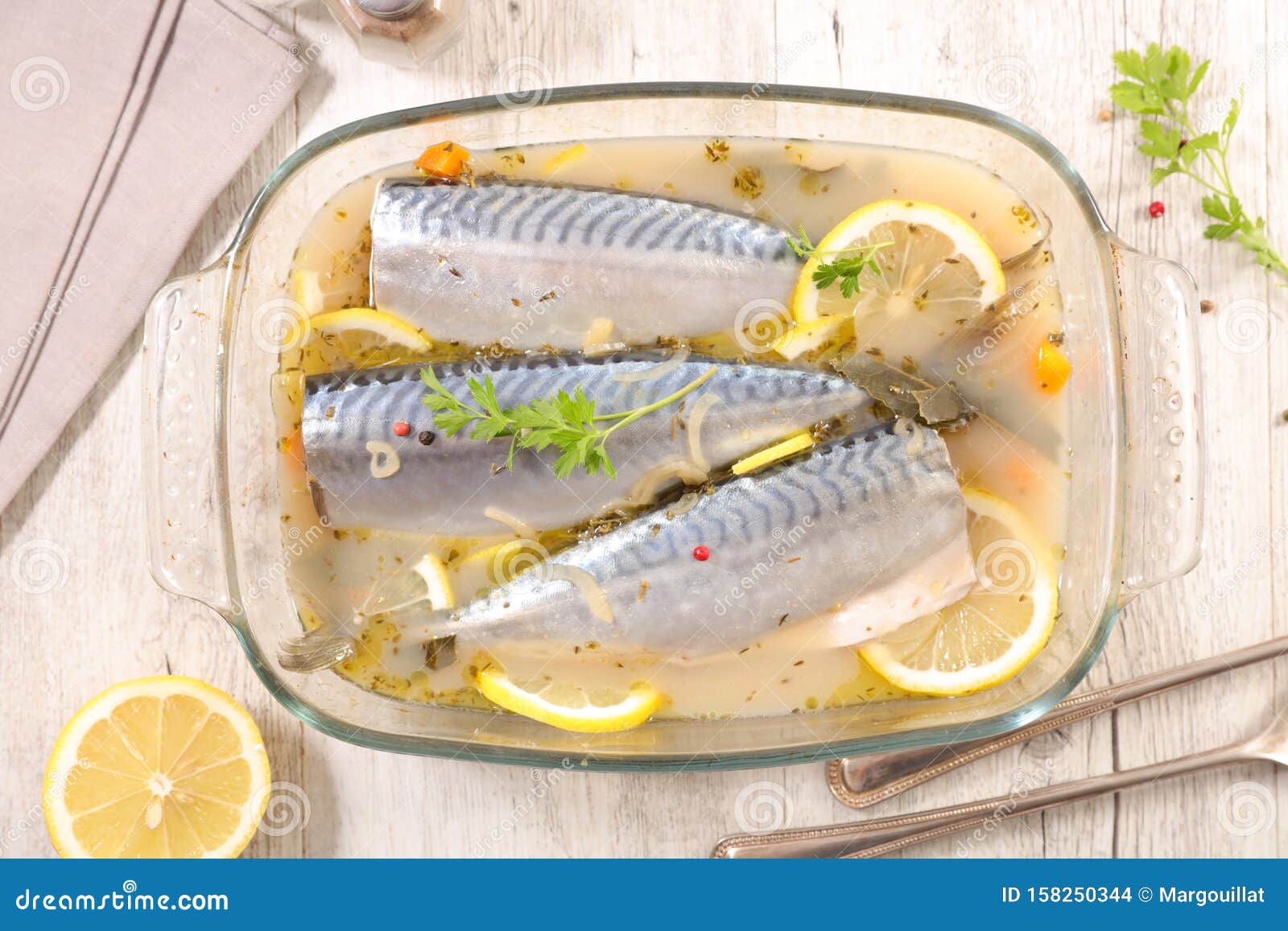 Mackerel with wine stock photo. Image of mackerel, ingredient 158250344