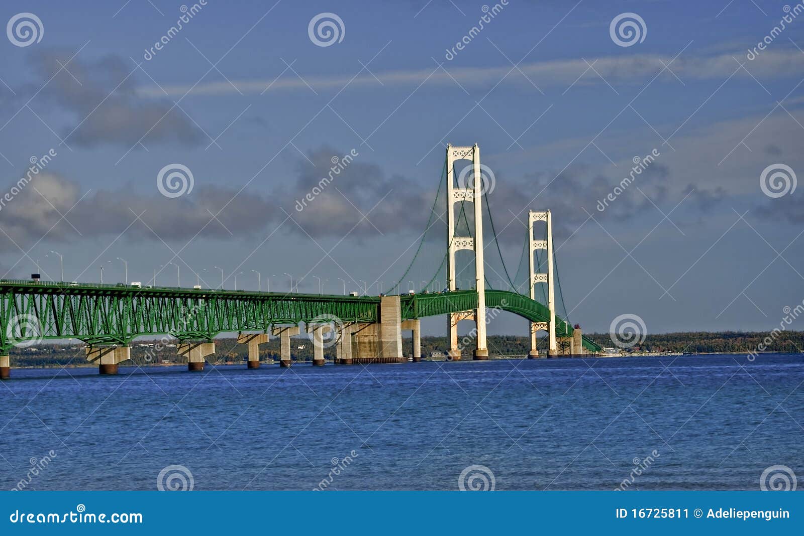 Mackinac Bridge, Michigan stock image. Image of vehicles 16725811