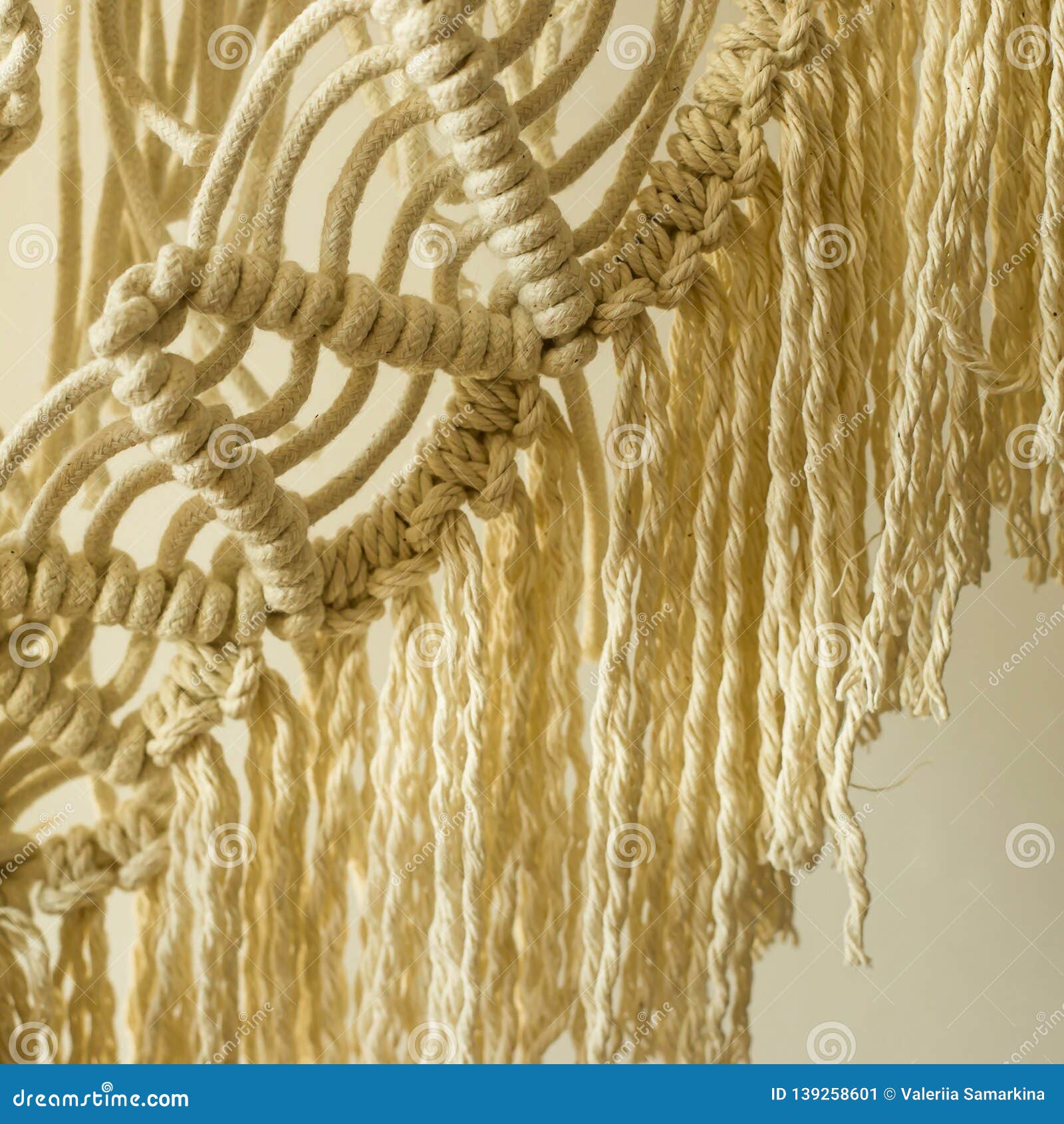 Weaving Macrame Modern Needlework in the Style of Minimalism Stock