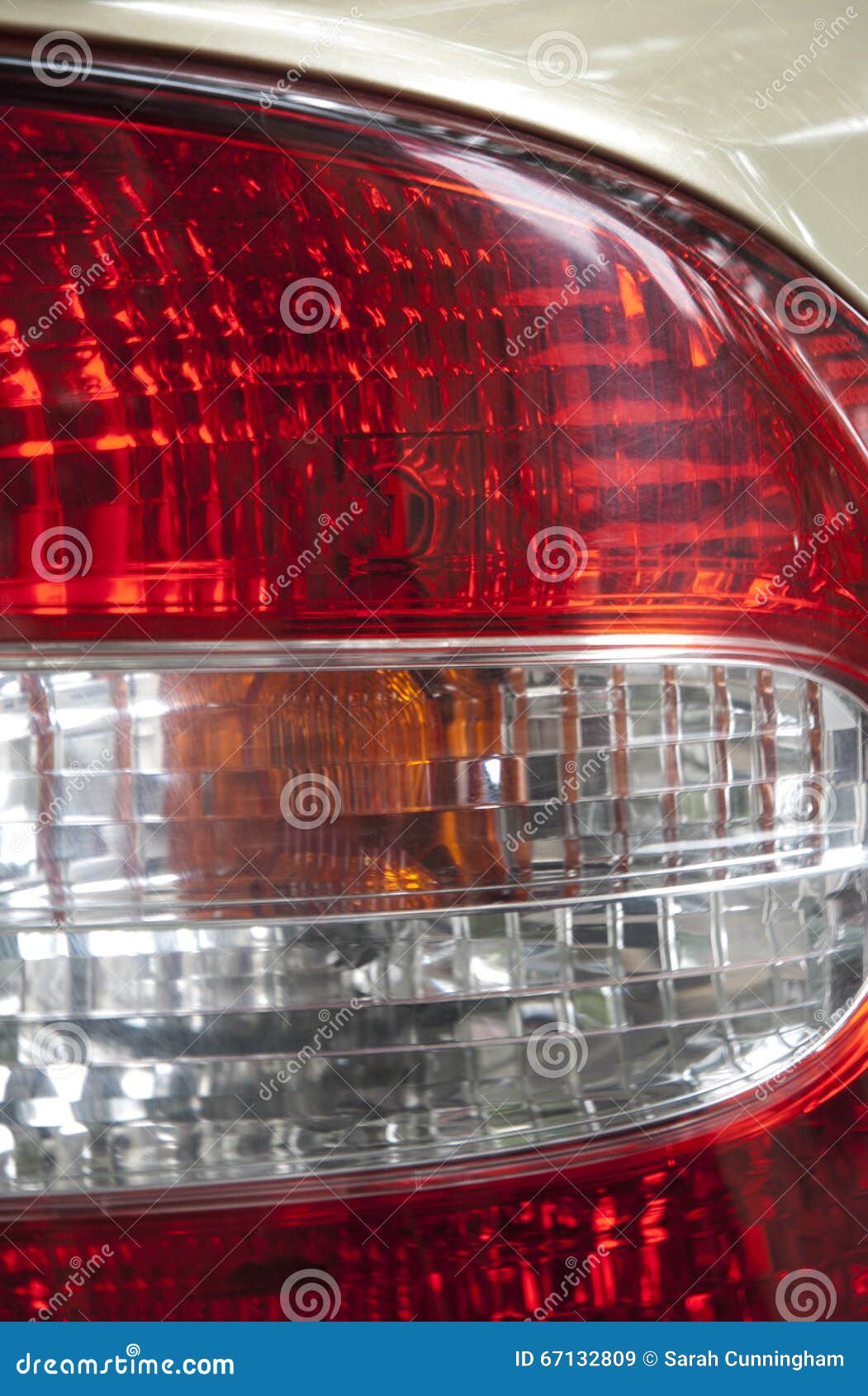 Close Up Car Brake Light On Evening Traffic Jam In Bangkok City Tower