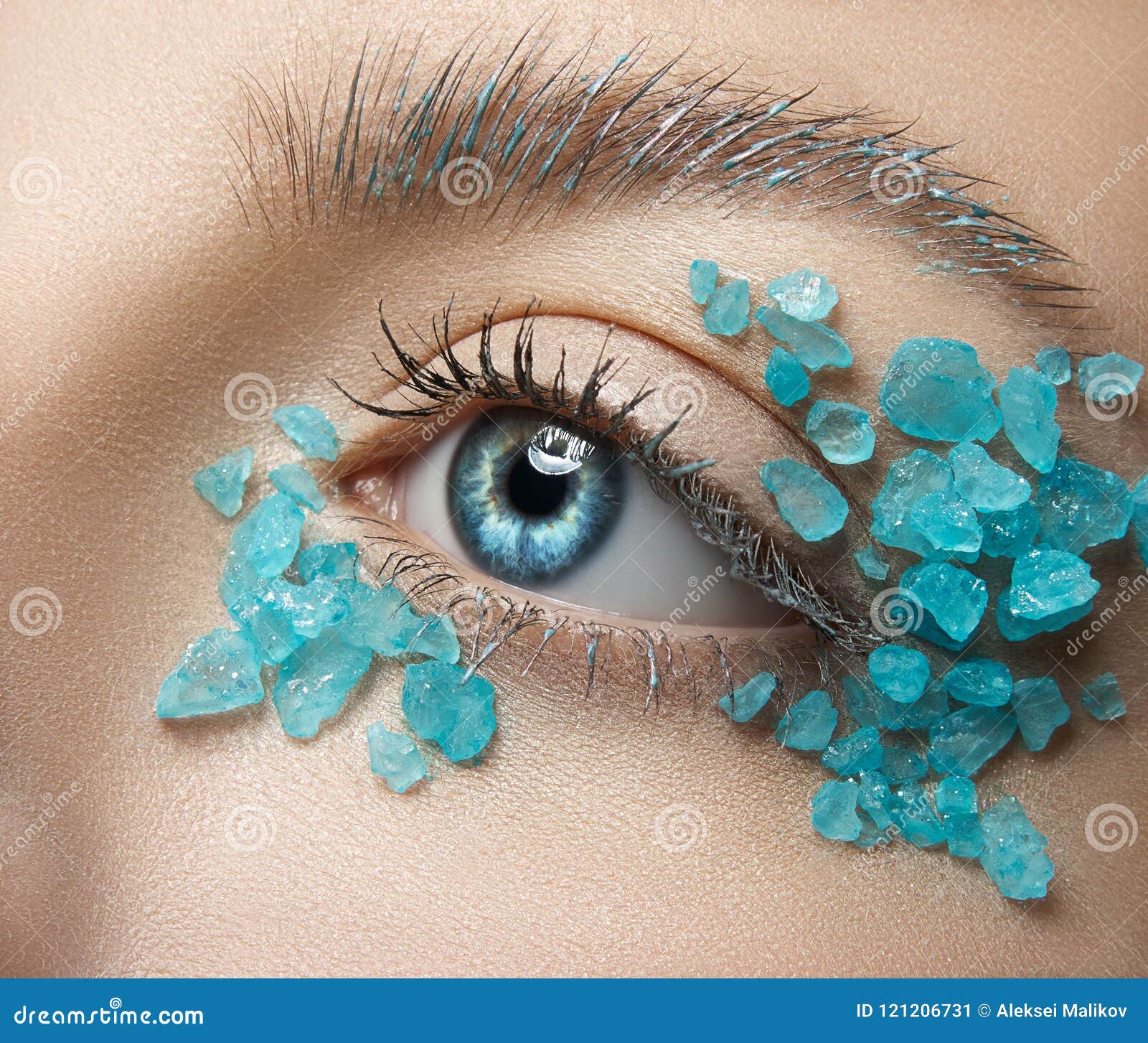 macro and close-up creative make-up theme: beautiful female eye