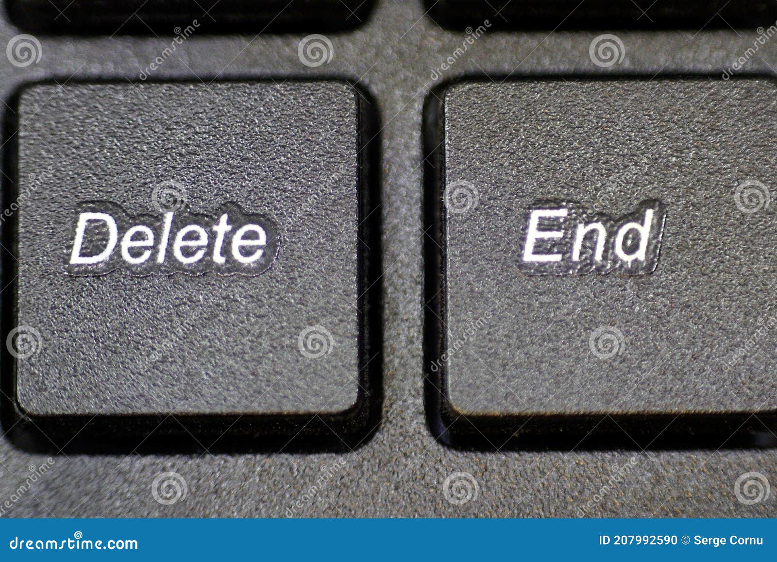 Close Up of Delete and End Keys on a Computer Keyboard Stock Photo
