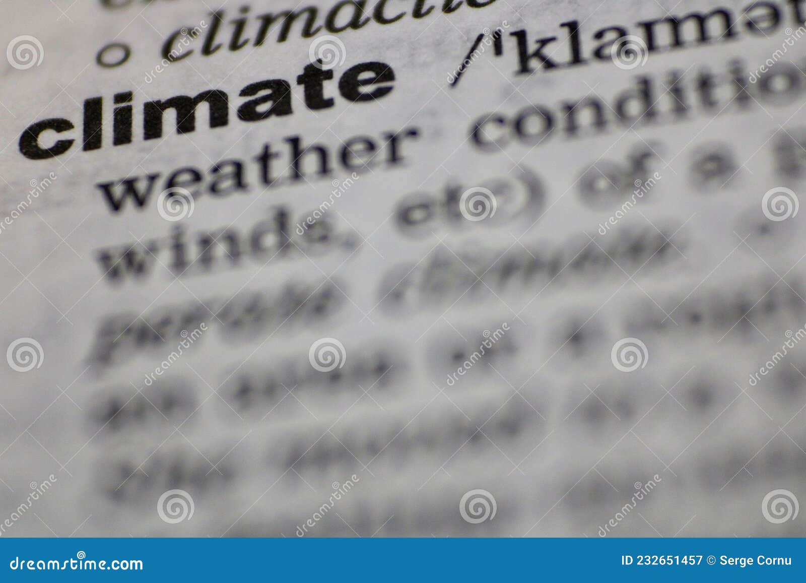 Definition of the Word Climate in the Dictionary Stock Image Image of weather, climate 232651457