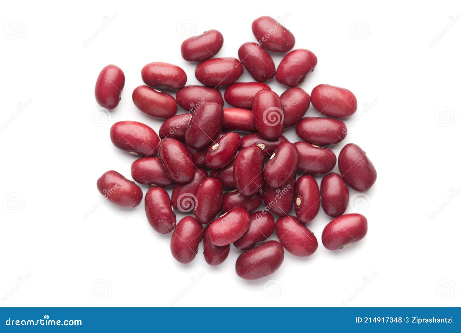 macro close-up of organic rajma,  laal lobia  or red kidney beans dal cleaned on a white background.