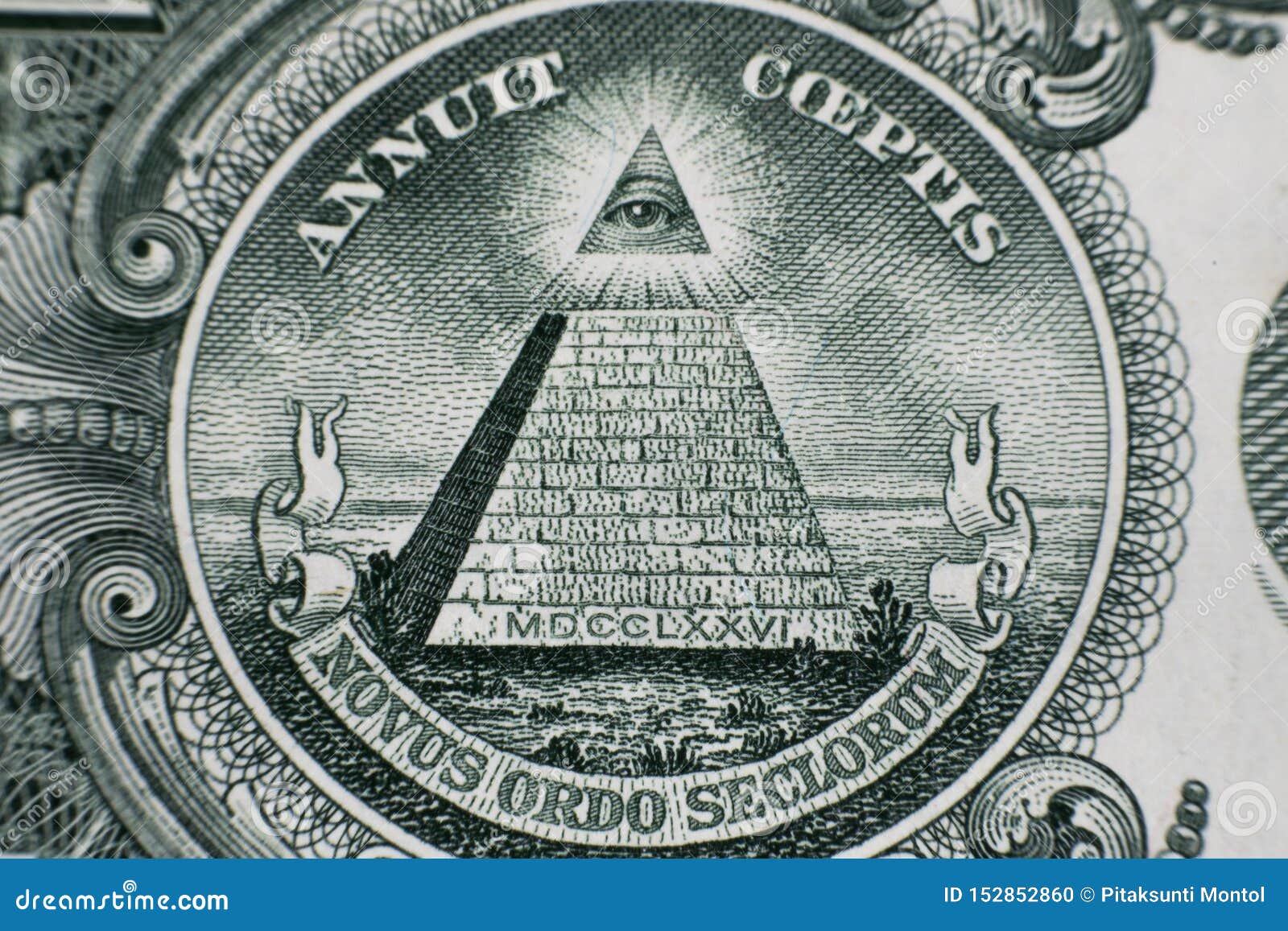 Macro Close Up of the US 1 Dollar Bill Stock Photo - Image of