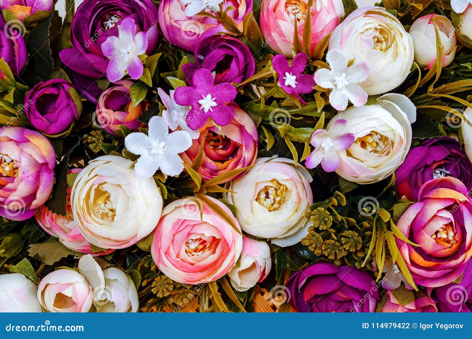 Macro De Bouquet De Fleurs Artificielles Photo Stock Image
