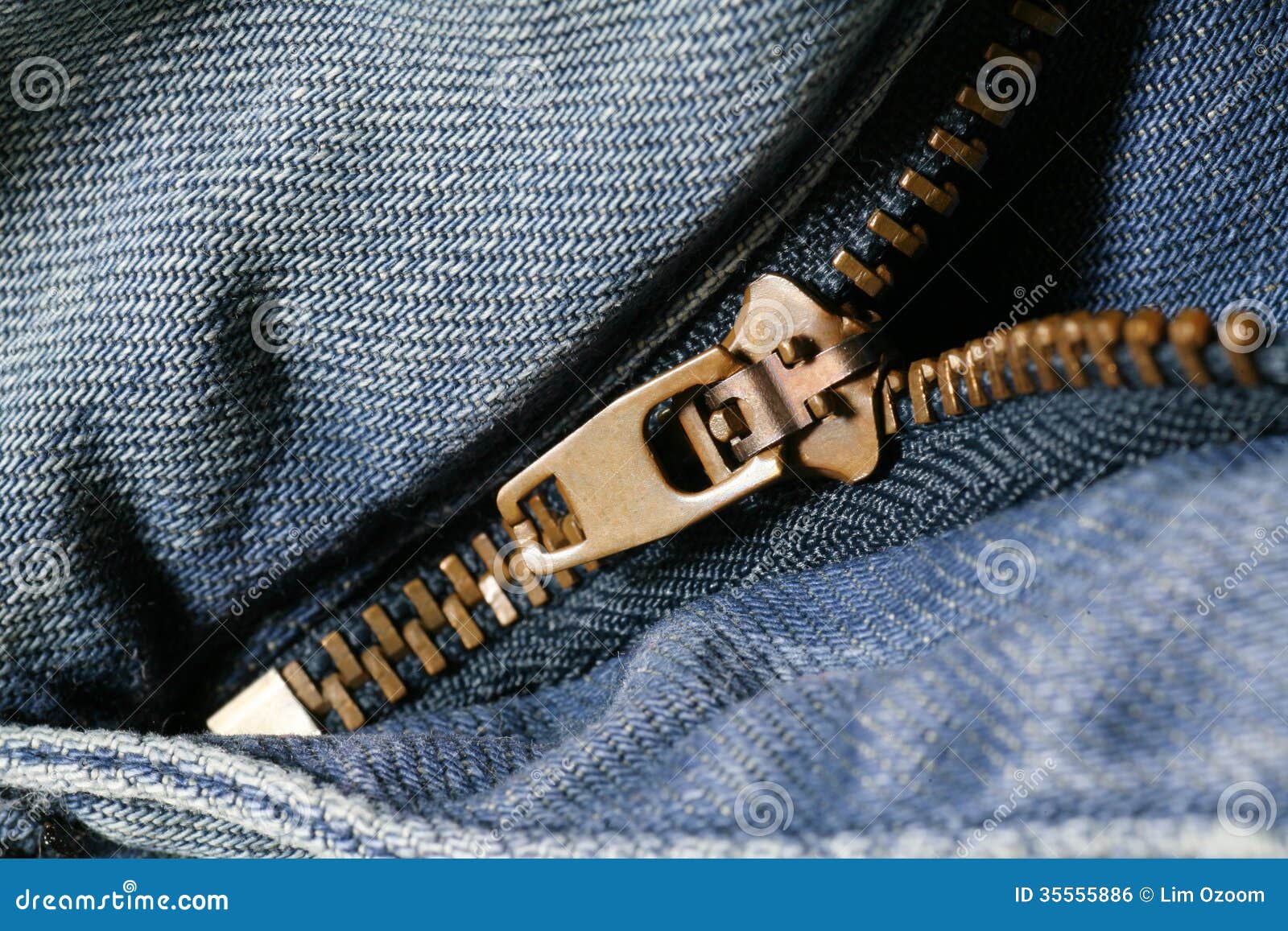 Macro of a denim zipper stock photo. Image of material - 35555886