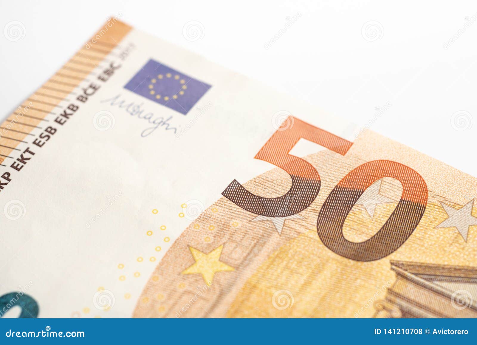 Macro of Fifty euro stock photo. Image of business, coin - 141210708