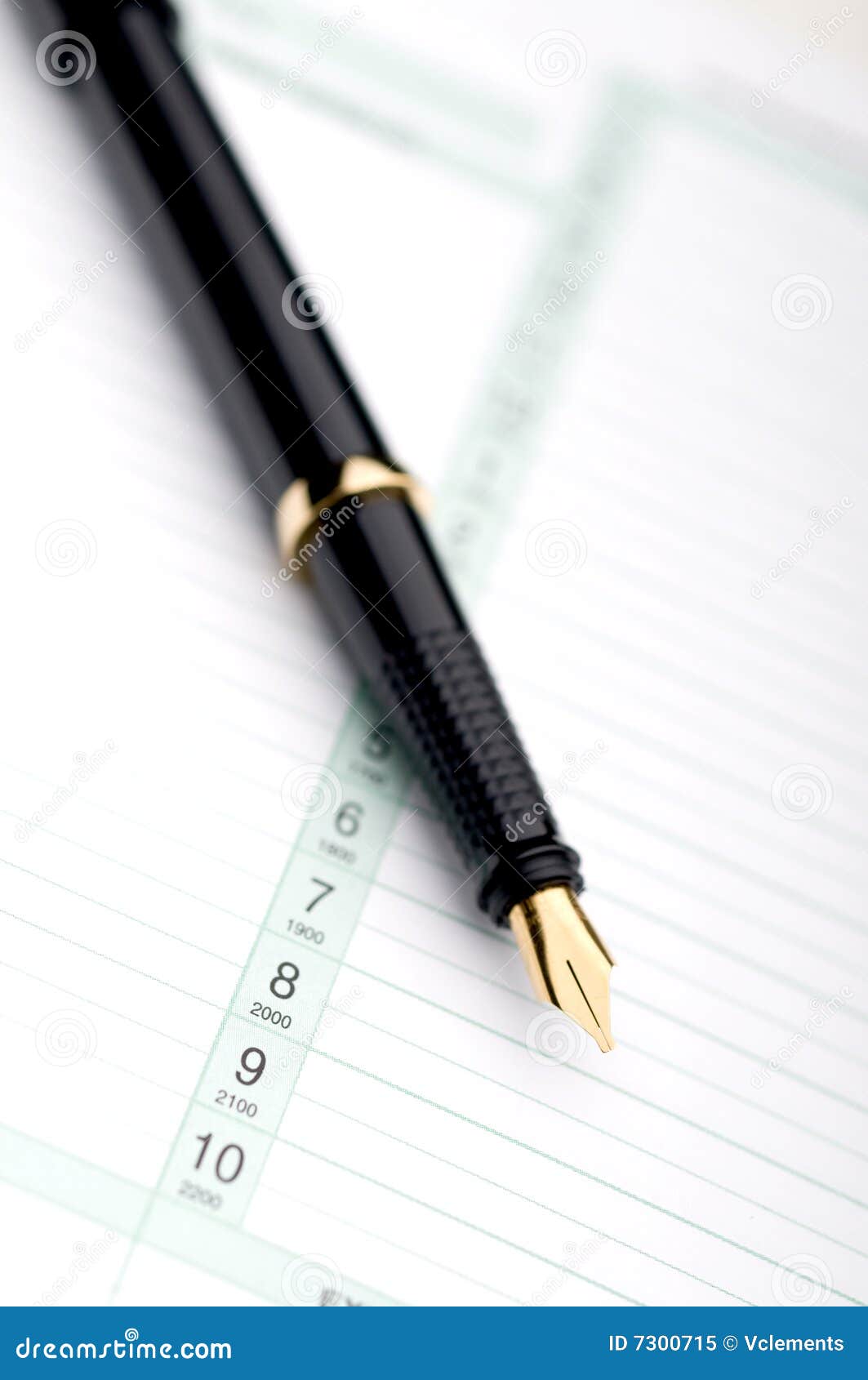 Macro of a Fountain Pen on a Day Planner Stock Image Image of planner