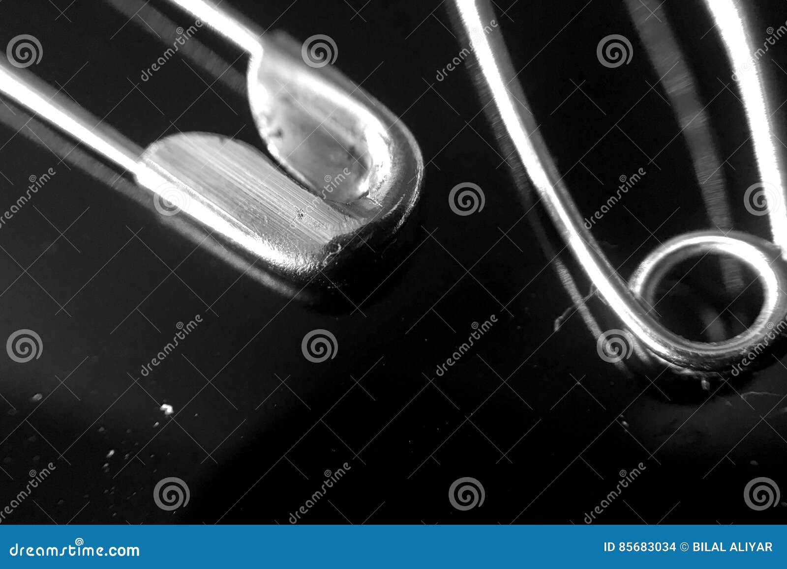 Macro image of safety pin stock photo. Image of product - 85683034