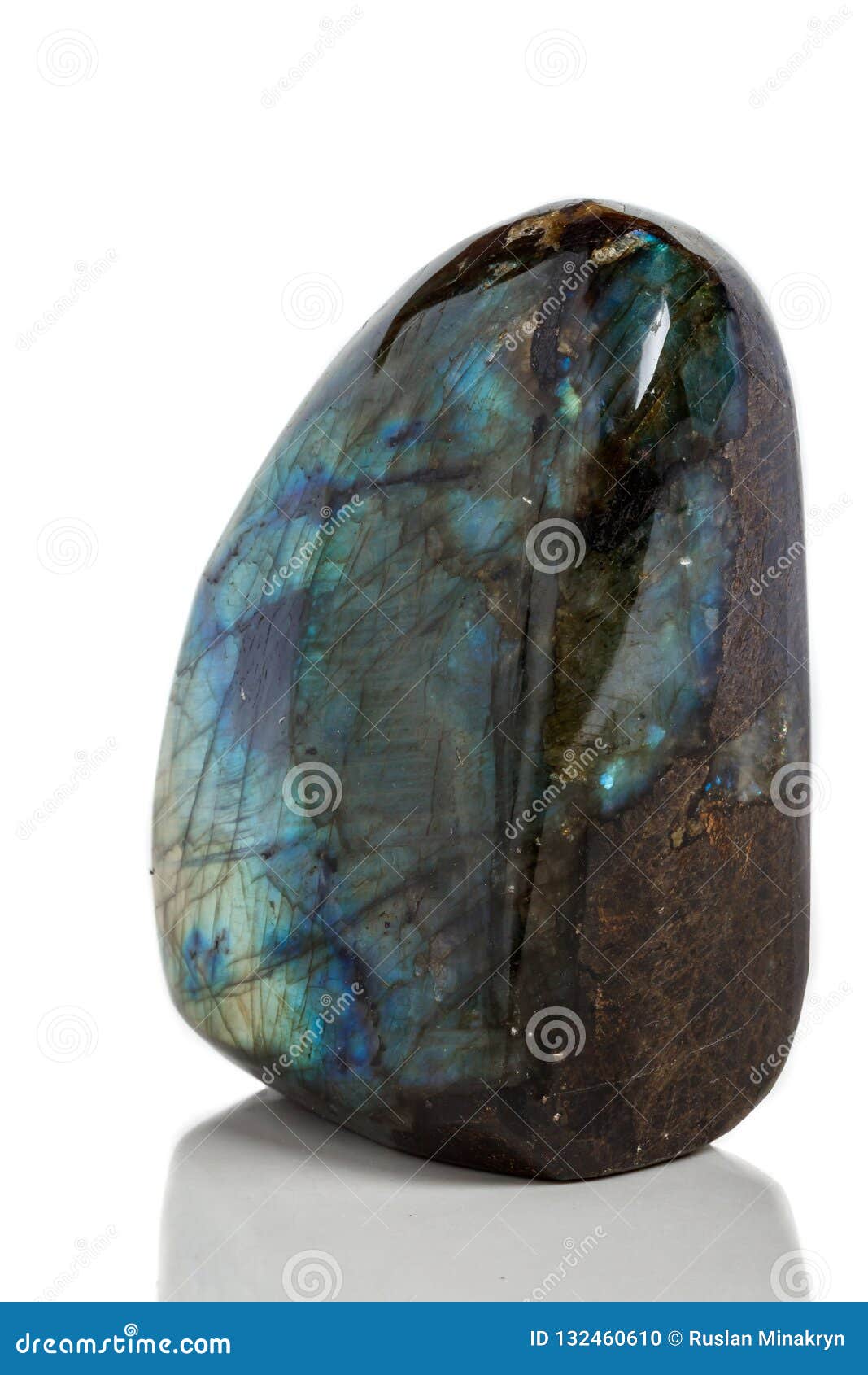 Macro Labradorite Mineral Stone on White Background Stock Photo - Image ...