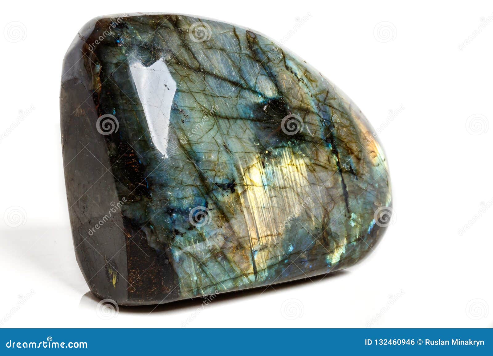 Macro Labradorite Mineral Stone on White Background Stock Photo - Image ...