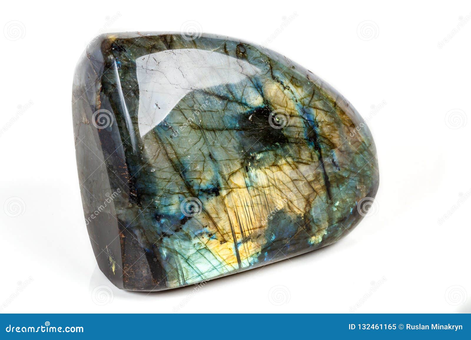 Macro Labradorite Mineral Stone on White Background Stock Image - Image ...