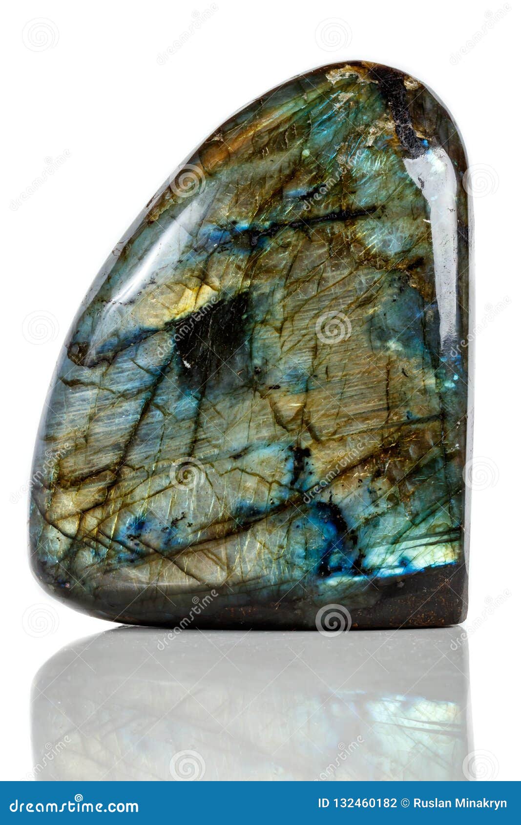 Macro Labradorite Mineral Stone on White Background Stock Photo - Image ...