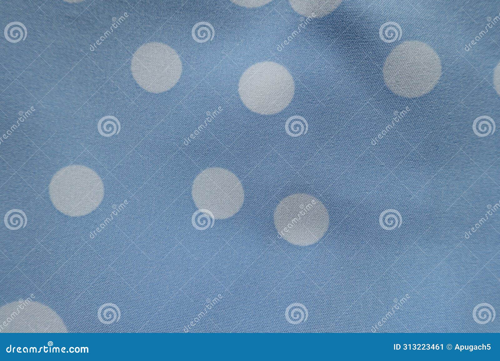 macro of light blue rayon with polka dot pattern