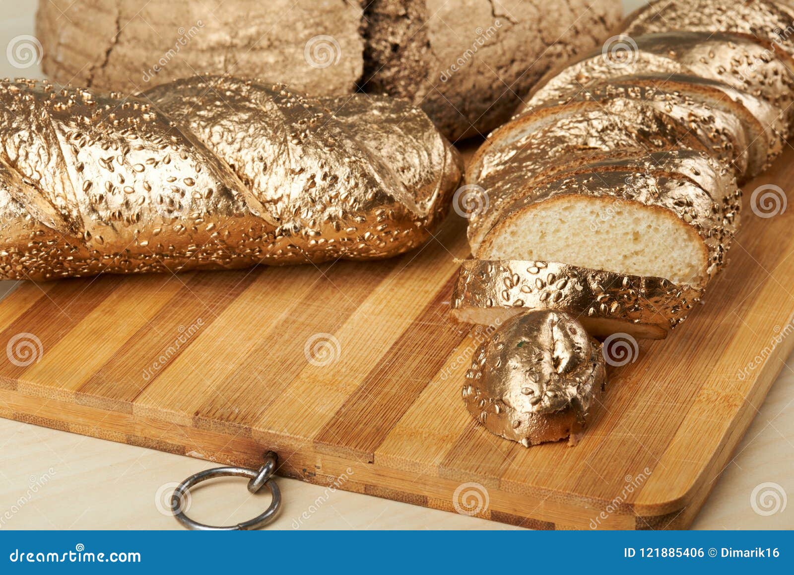 Macro of Metallic Gold Bread Stock Photo - Image of french, metal ...