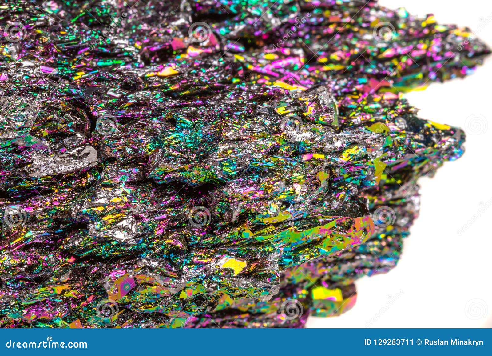 macro mineral stone carborundum on white background