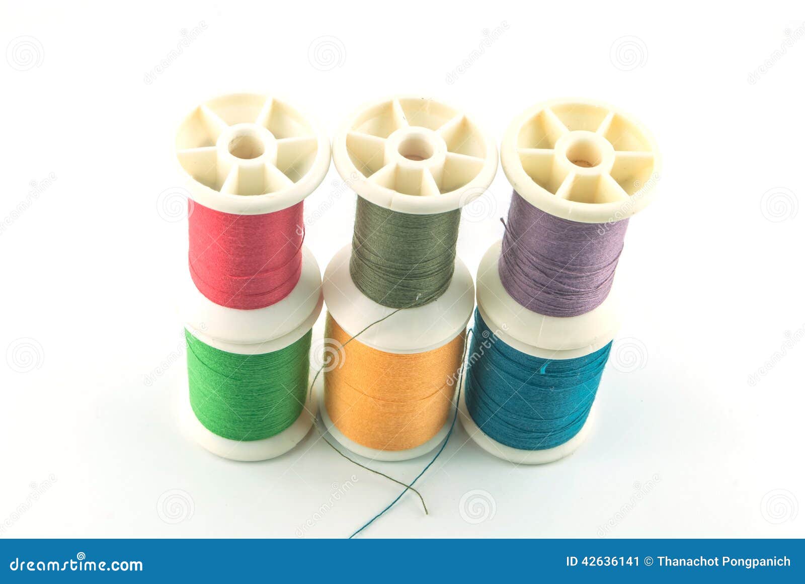 Macro Picture of Yarn Bobbins Stock Image Image of cotton, blue 42636141