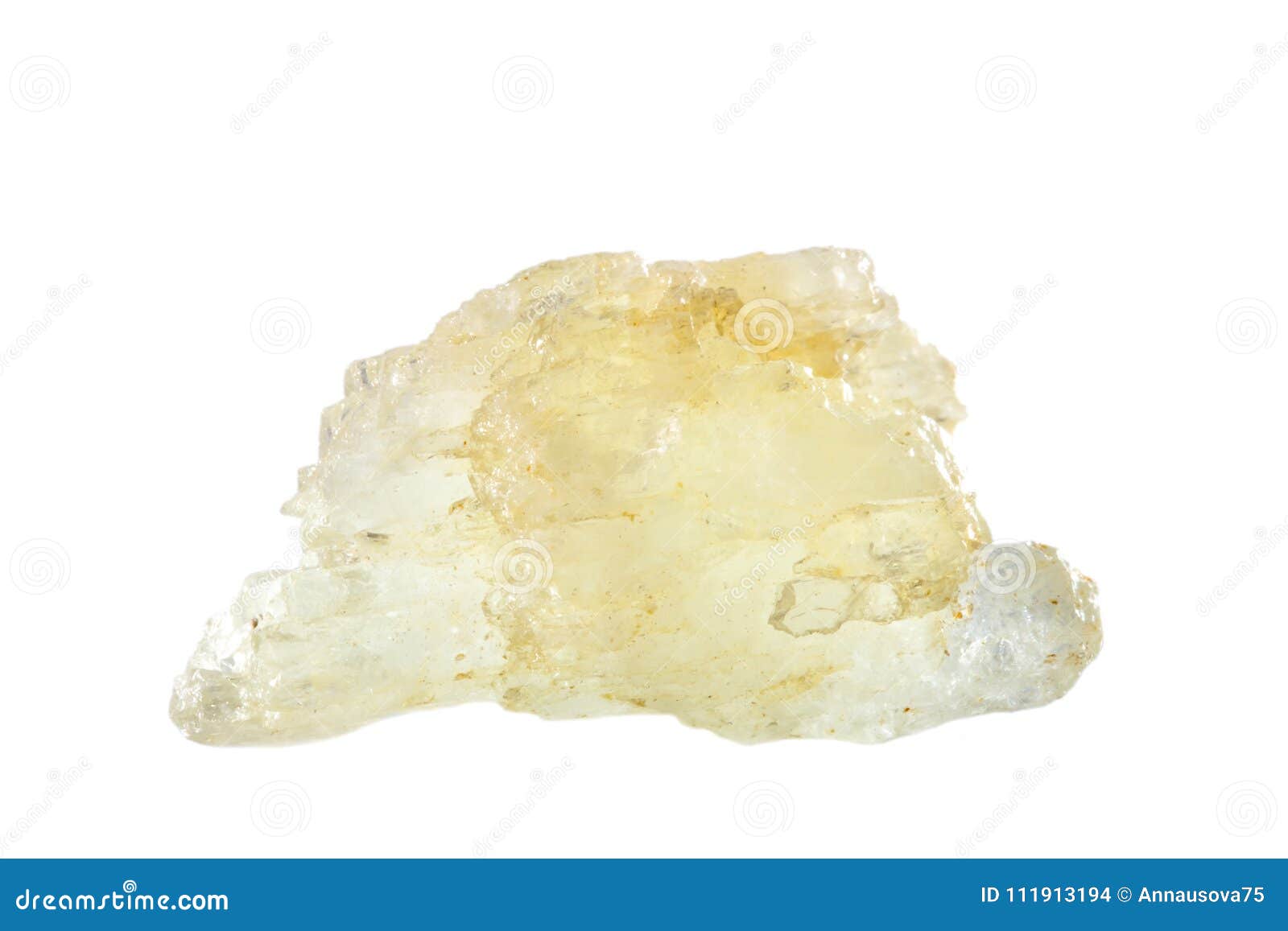 macro shooting of natural gemstone. the raw mineral beryl, brazil.  object on a white background.