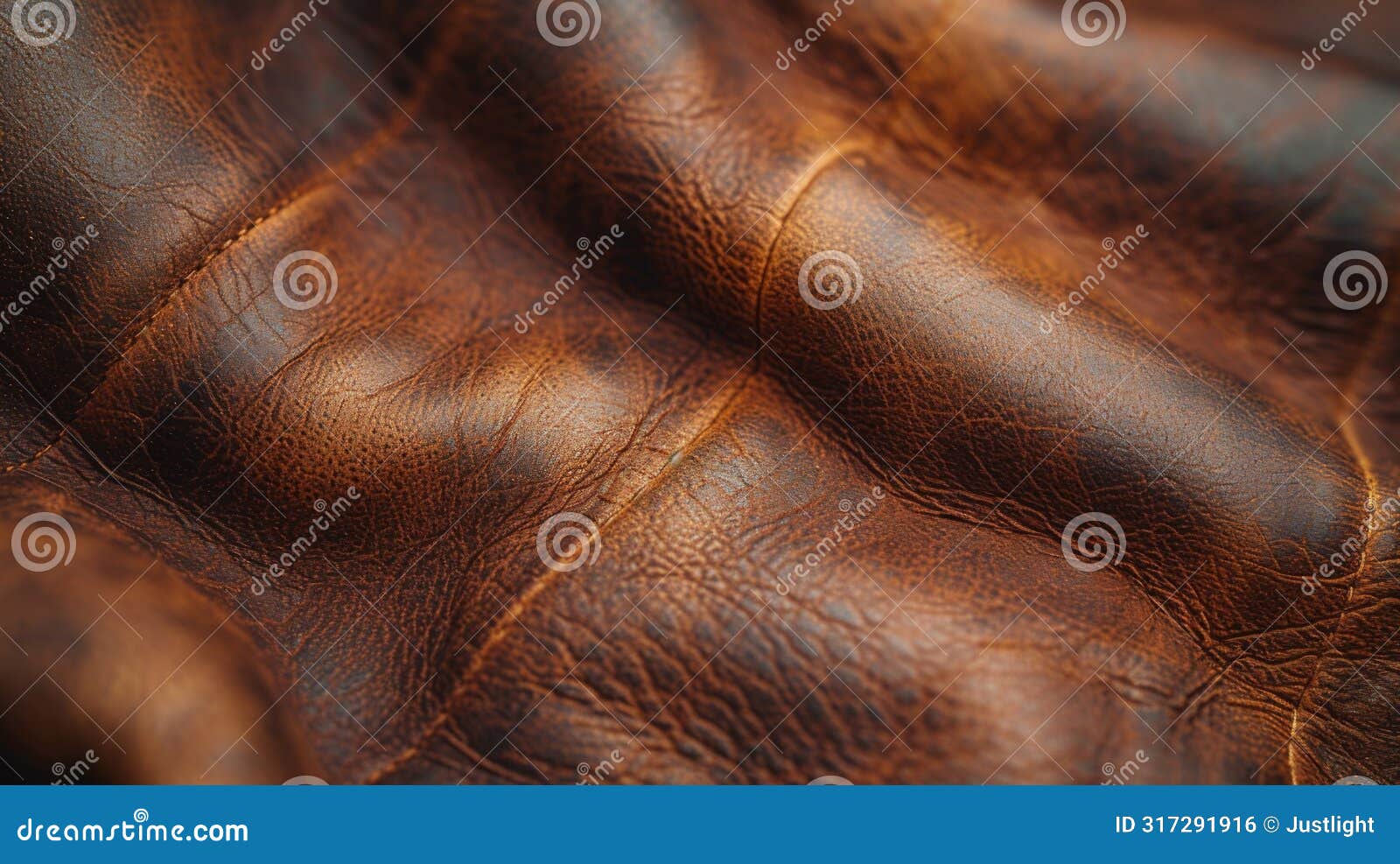 macro shot of creases in old leather revealing the history and use of the material through its texture