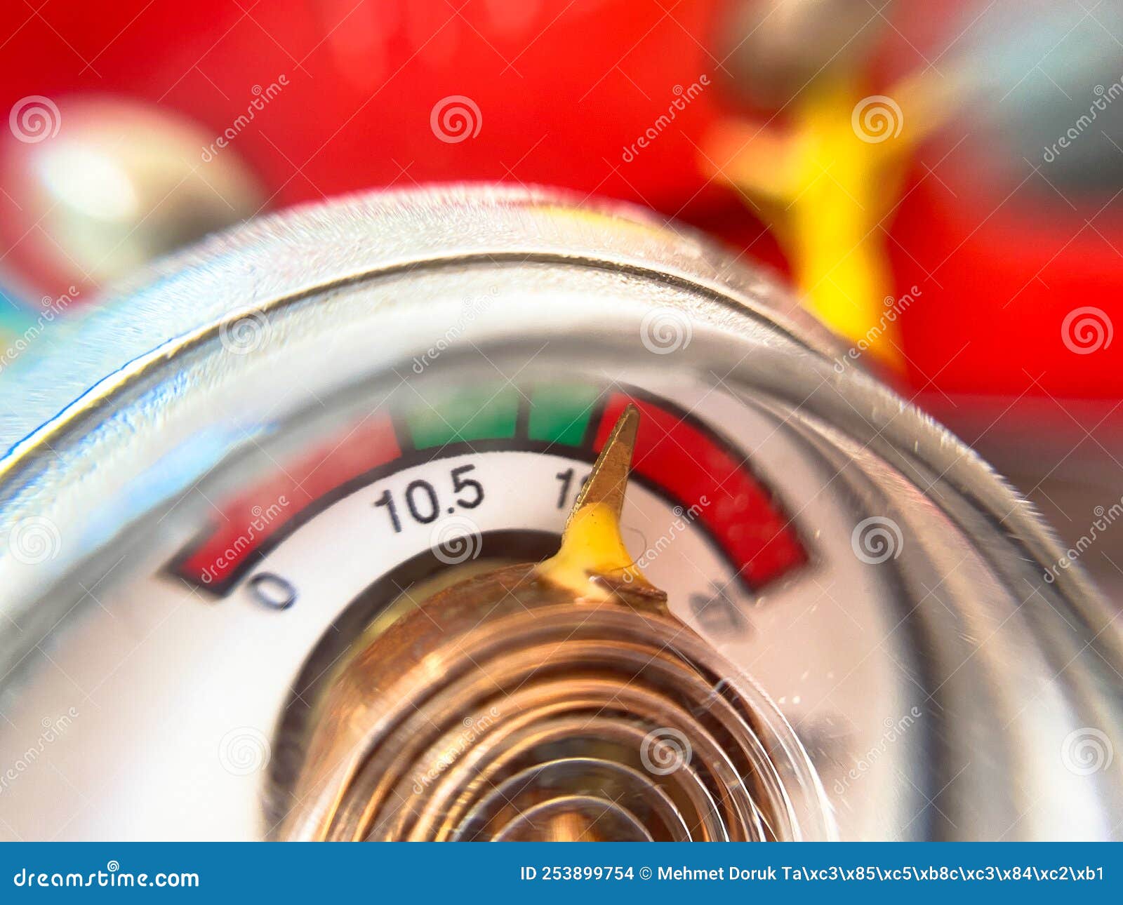 Macro Shot of Fire Extinguisher Pressure Gauge Stock Photo Image of