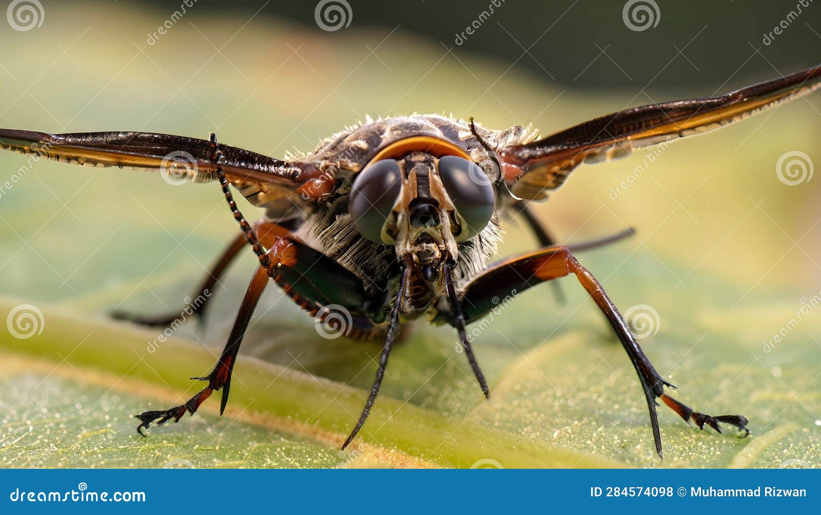 A Macro Shot of an Insect, with Its Exoskeleton, Antennae, and Wings in