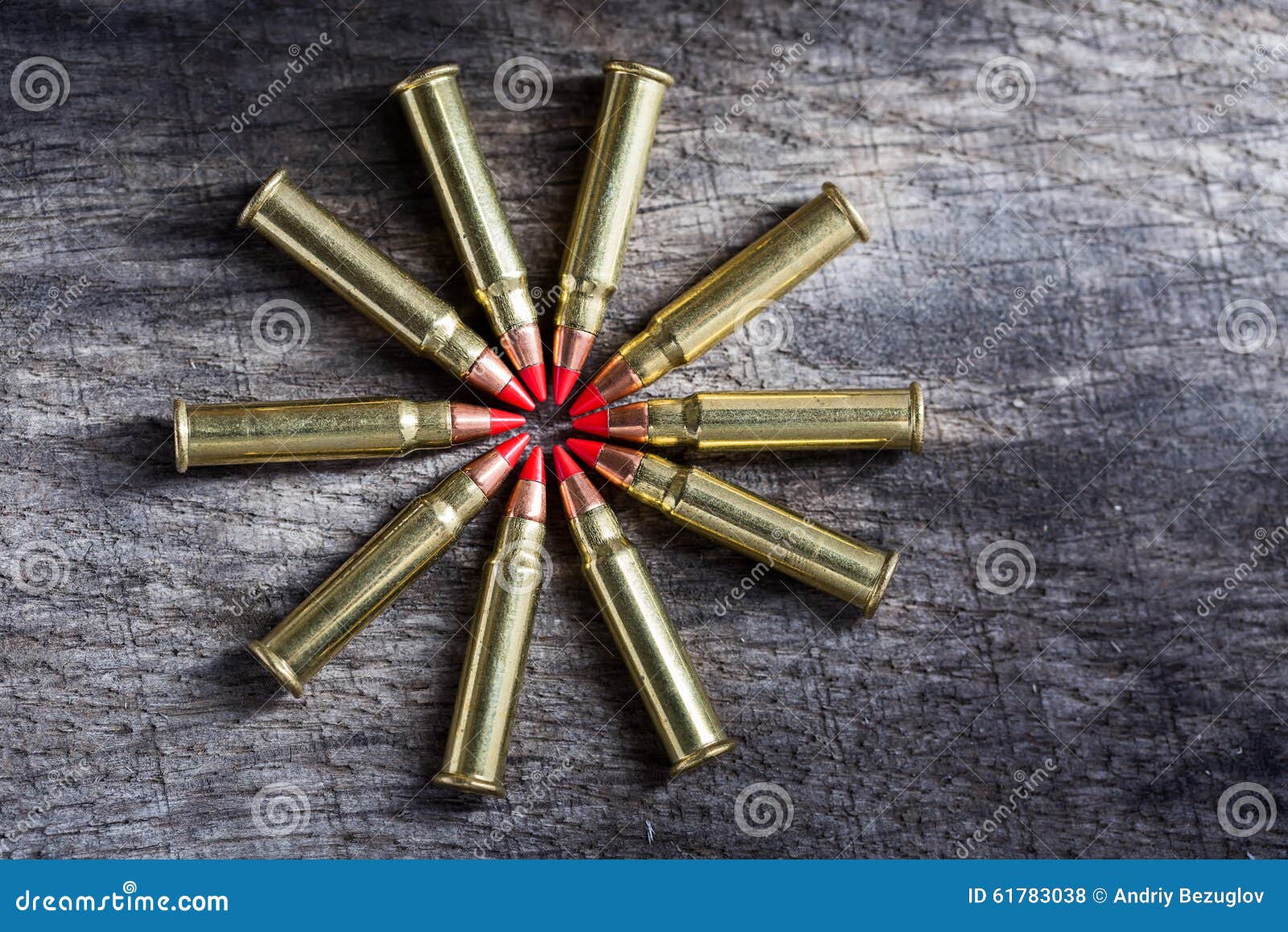 macro shot of small-caliber tracer rounds with a