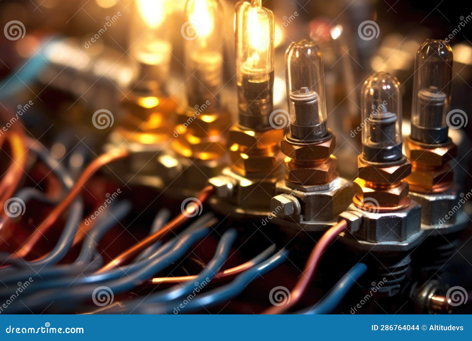 Macro Shot of Spark Plugs and Wires in Engine Stock Photo Image of