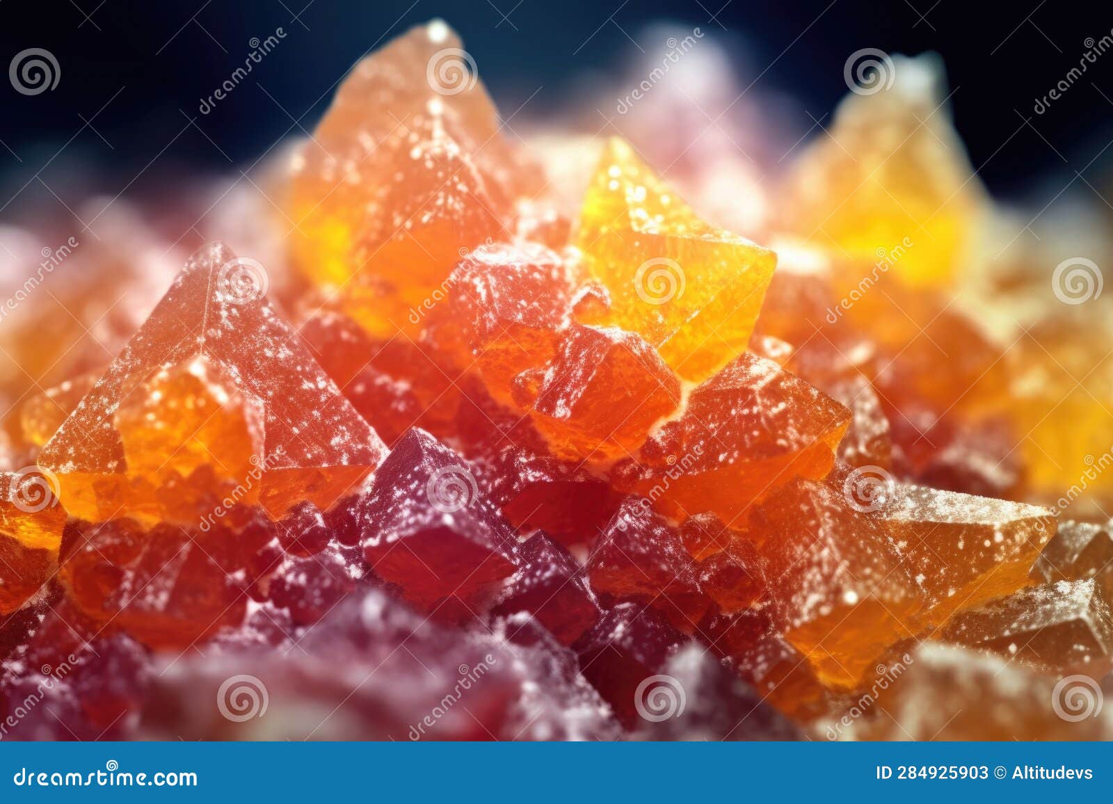 Macro Shot of Sugar Crystals Forming on Candy Surface Stock Image