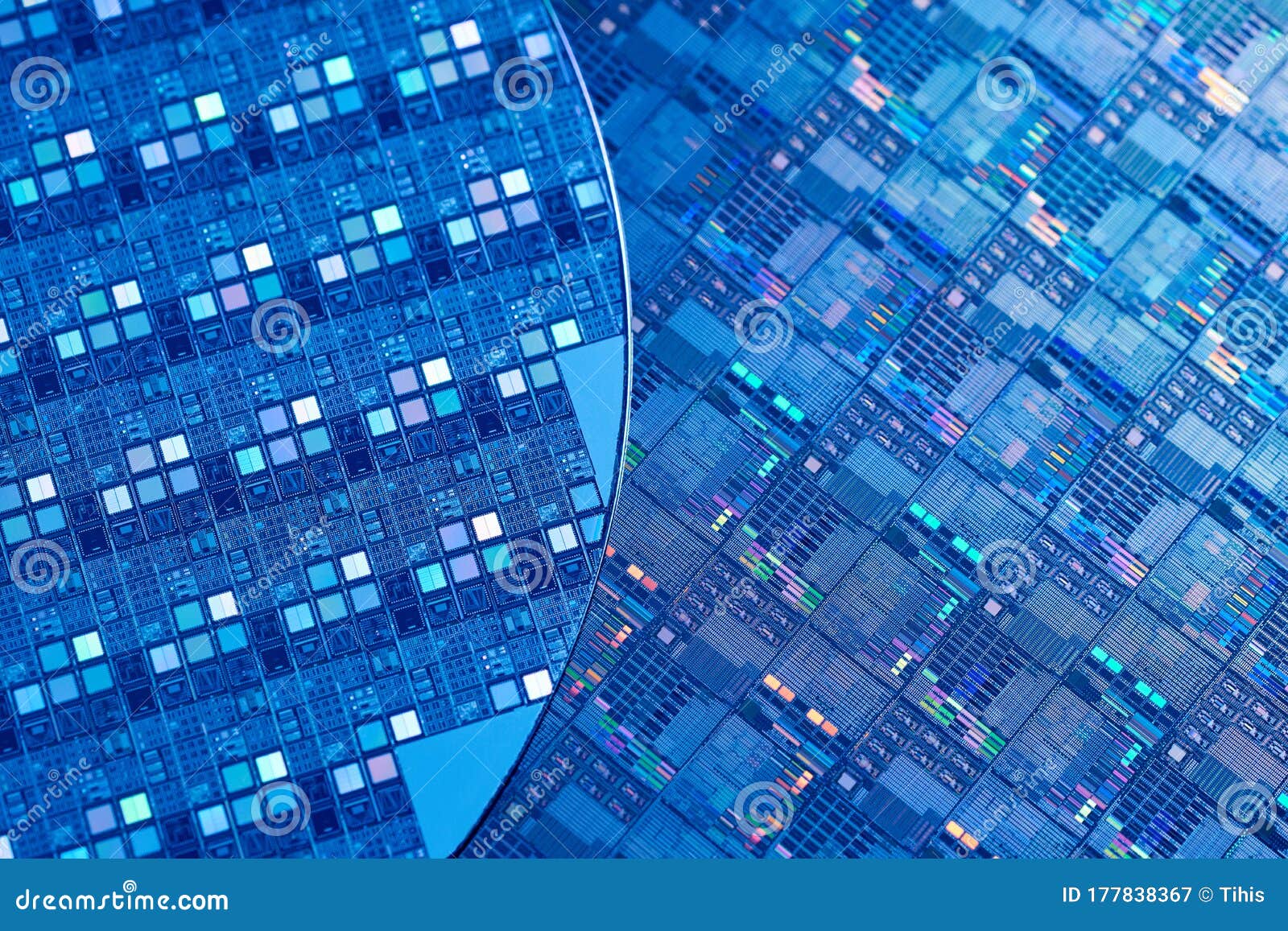 macro of silicon semiconductor wafer.