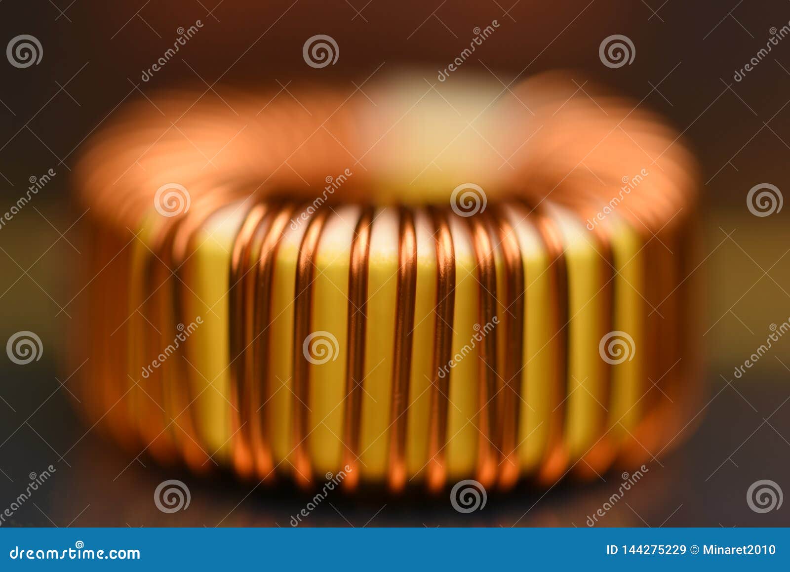 Single Copper Coil on Motherboard Stock Image Image of electronic