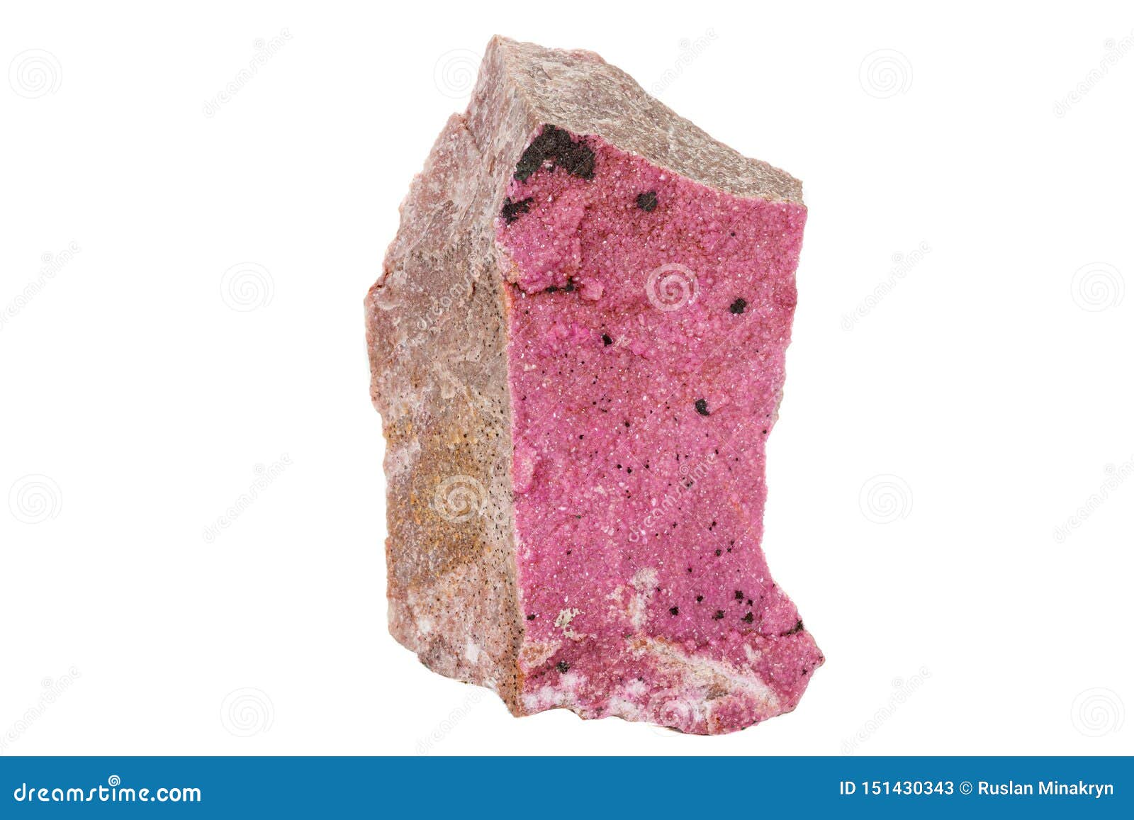 macro stone spherocobaltite mineral on white background