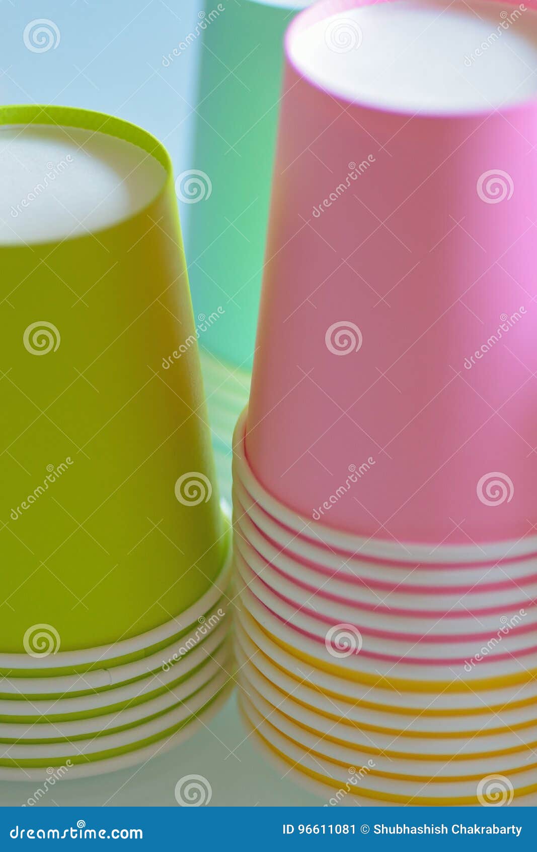 Macro Texture of Lined Up Colorful Paper Cups Stock Image Image of