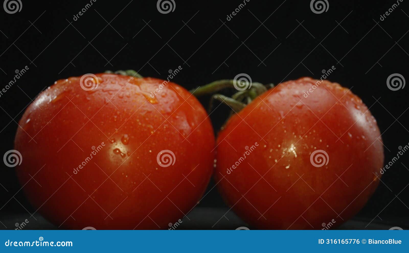 macrography, tomatoes nestled within basket with black background. comestible.