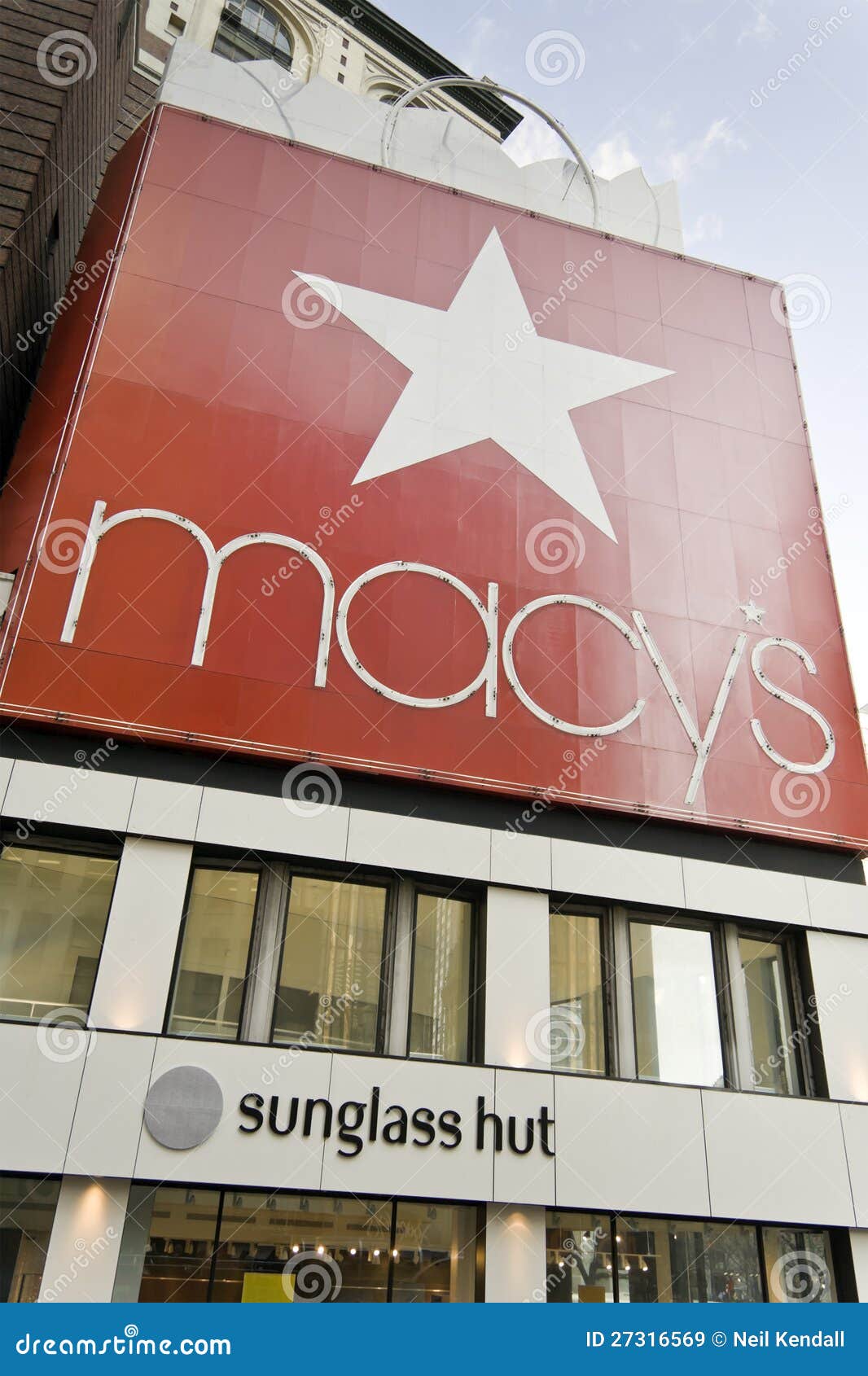 Macy's Store exterior showcasing sunglasses