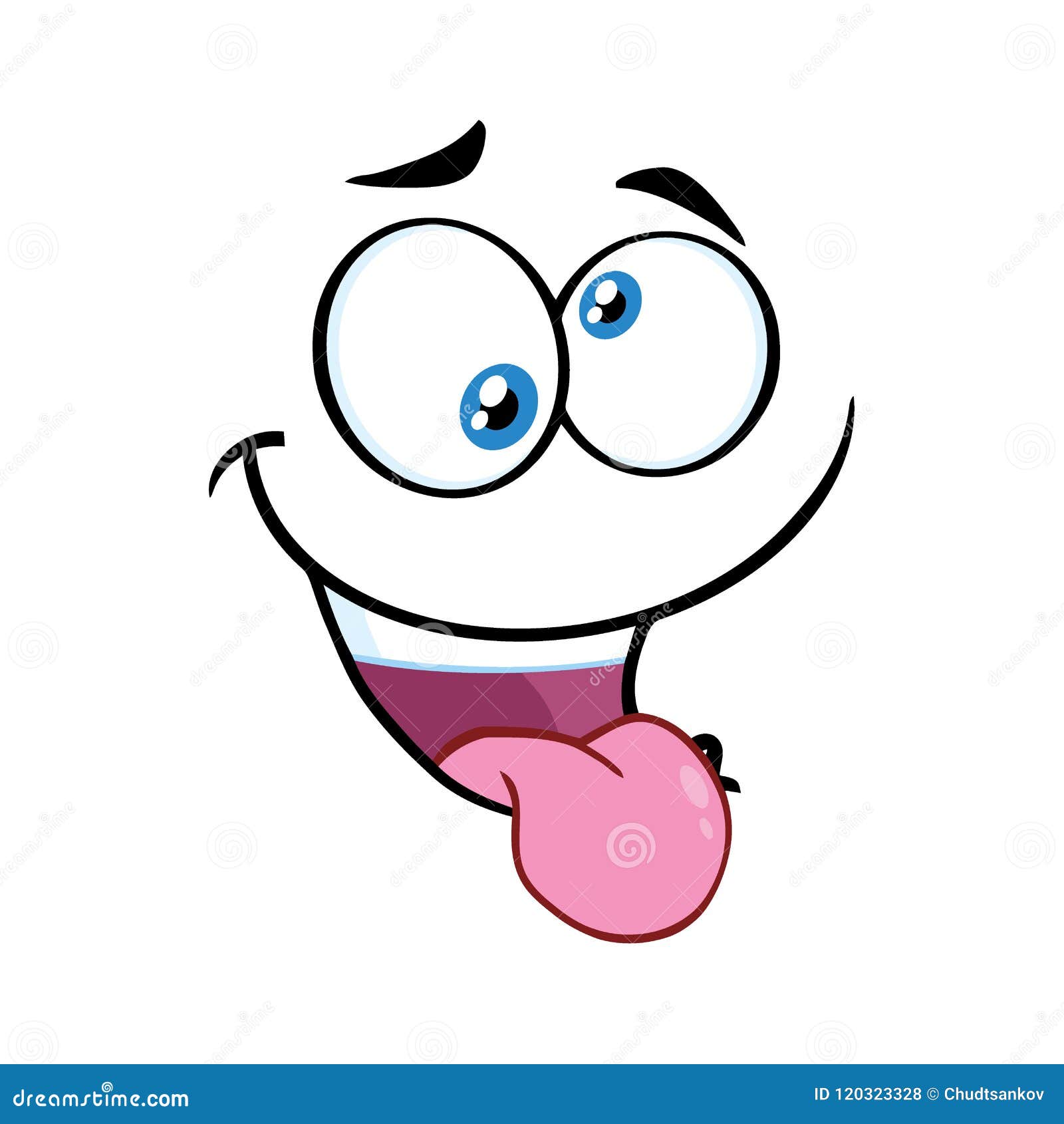 Mad Cartoon Funny Face with Crazy Expression and Protruding Tongue Stock  Vector - Illustration of element, communication: 120323328