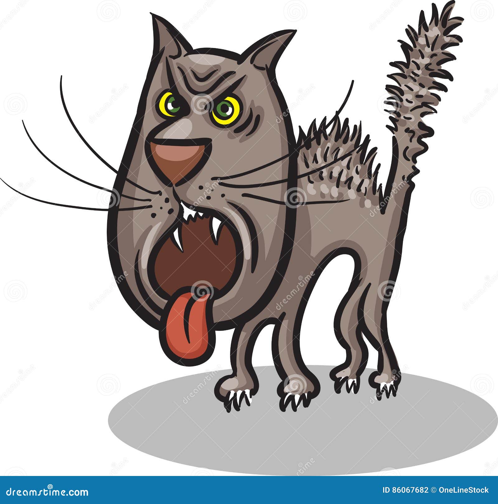 Mad cat stock vector. Illustration of emotion, cartoon - 86067682