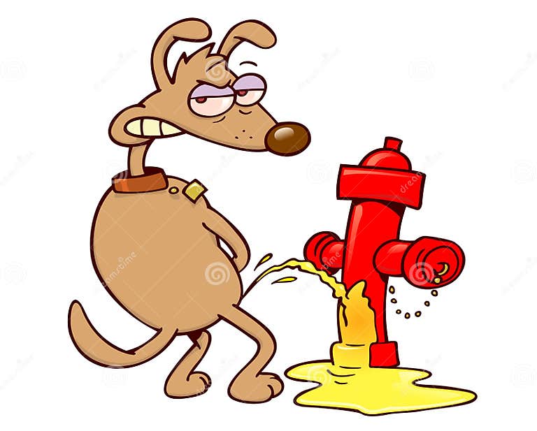 Mad Dog Peeing on a Fire Hydrant Stock Vector Illustration of peeing, fire 14448764