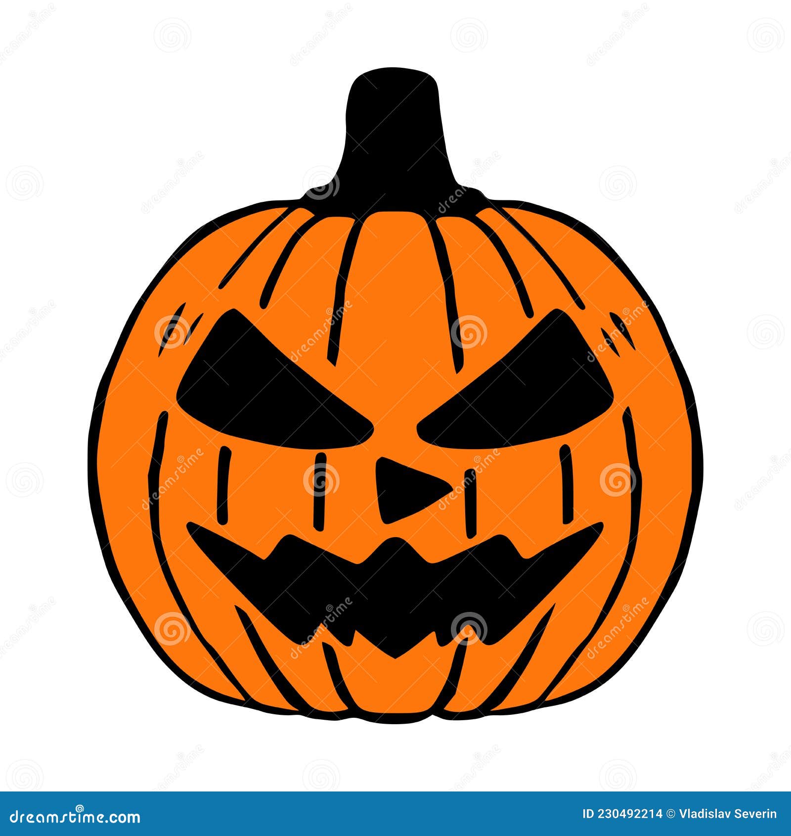 Collection of Halloween monsters doodle drawing such as Jack o