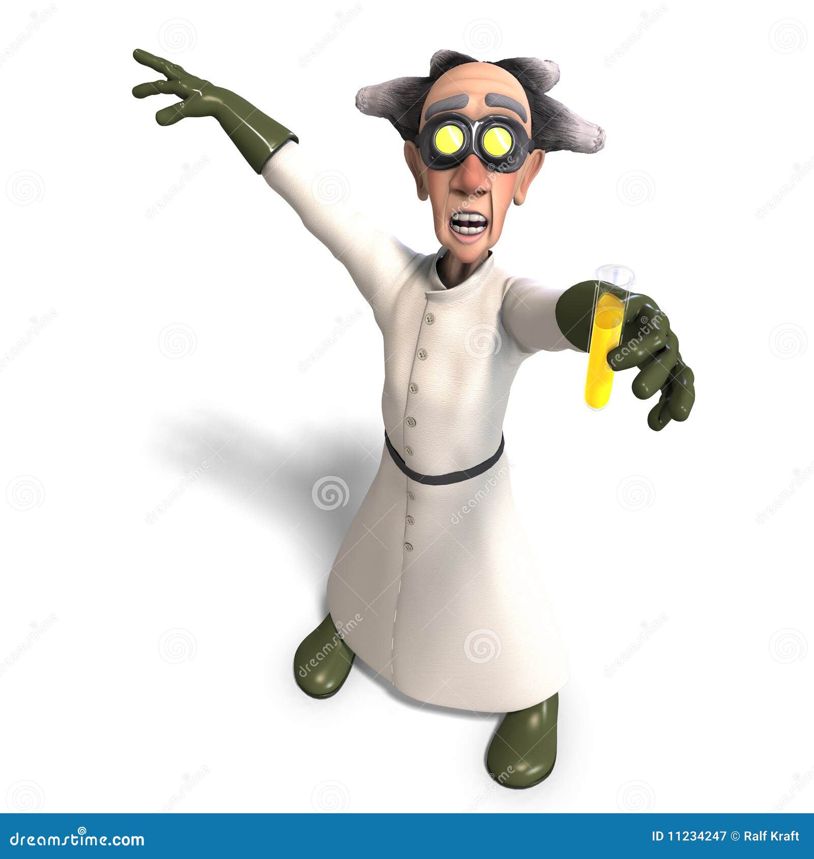 Mad Scientist With Dangerous Fluid Royalty Free Stock Photography