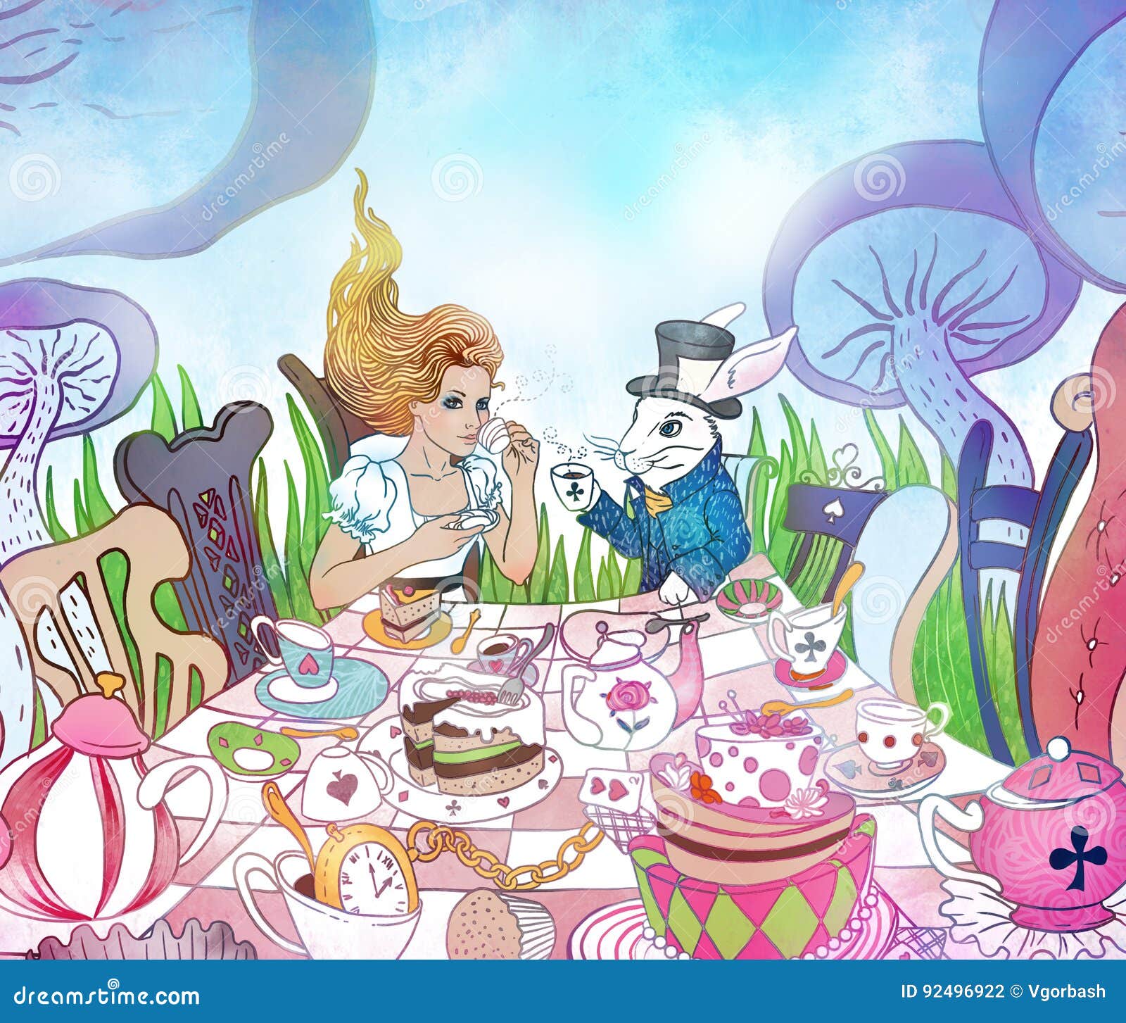 Mad Hatter Tea Party Stock Illustrations Mad Hatter Tea Party Stock Illustrations Vectors Clipart Dreamstime