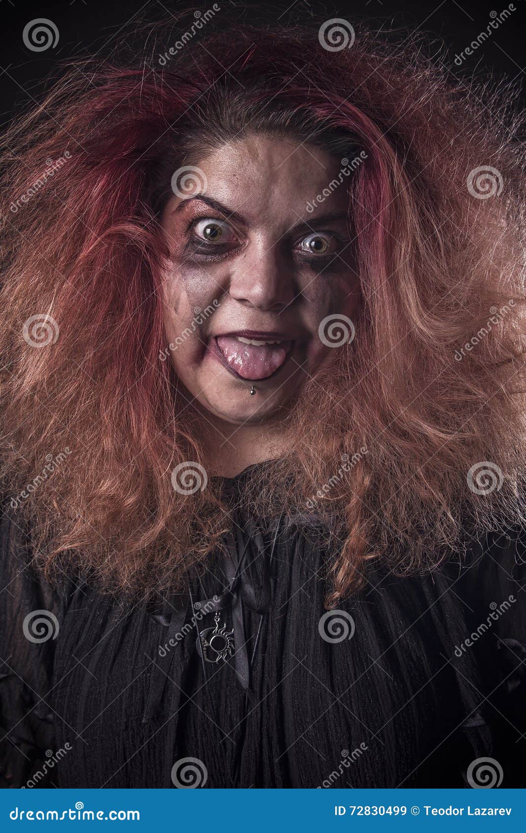 mad woman looking scary