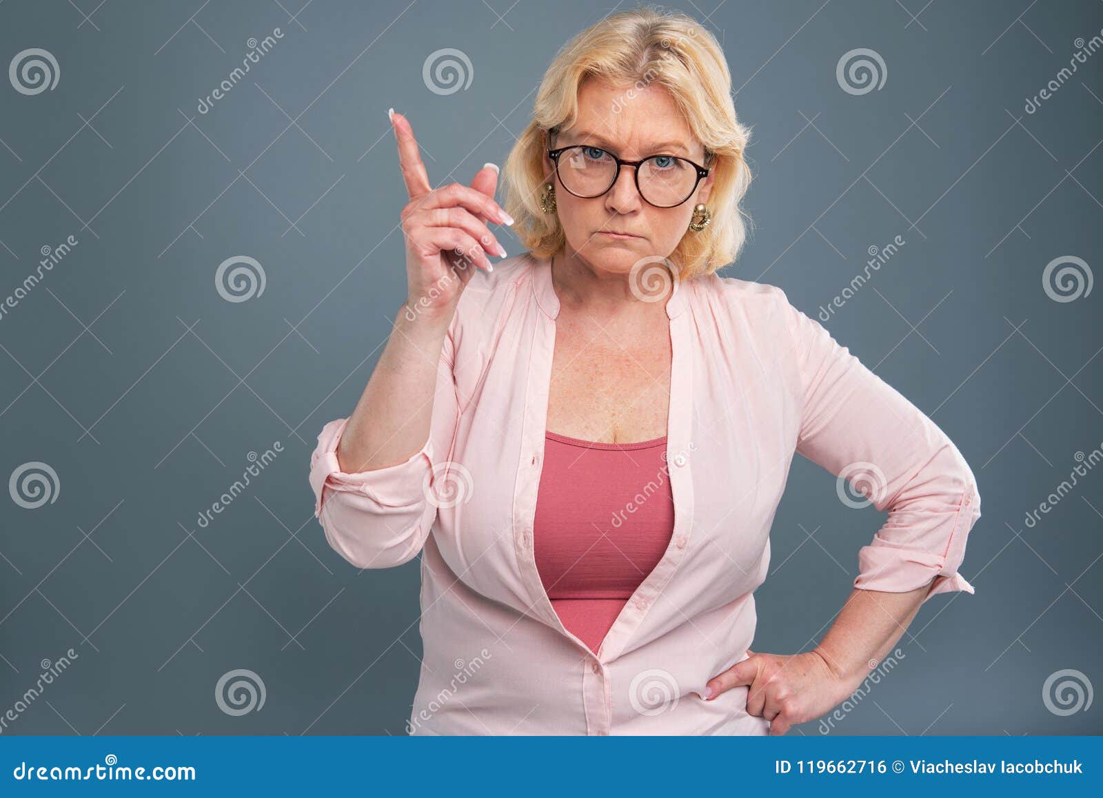 Angry Senior Woman Being About To Scold Someone Stock Photo Image Of